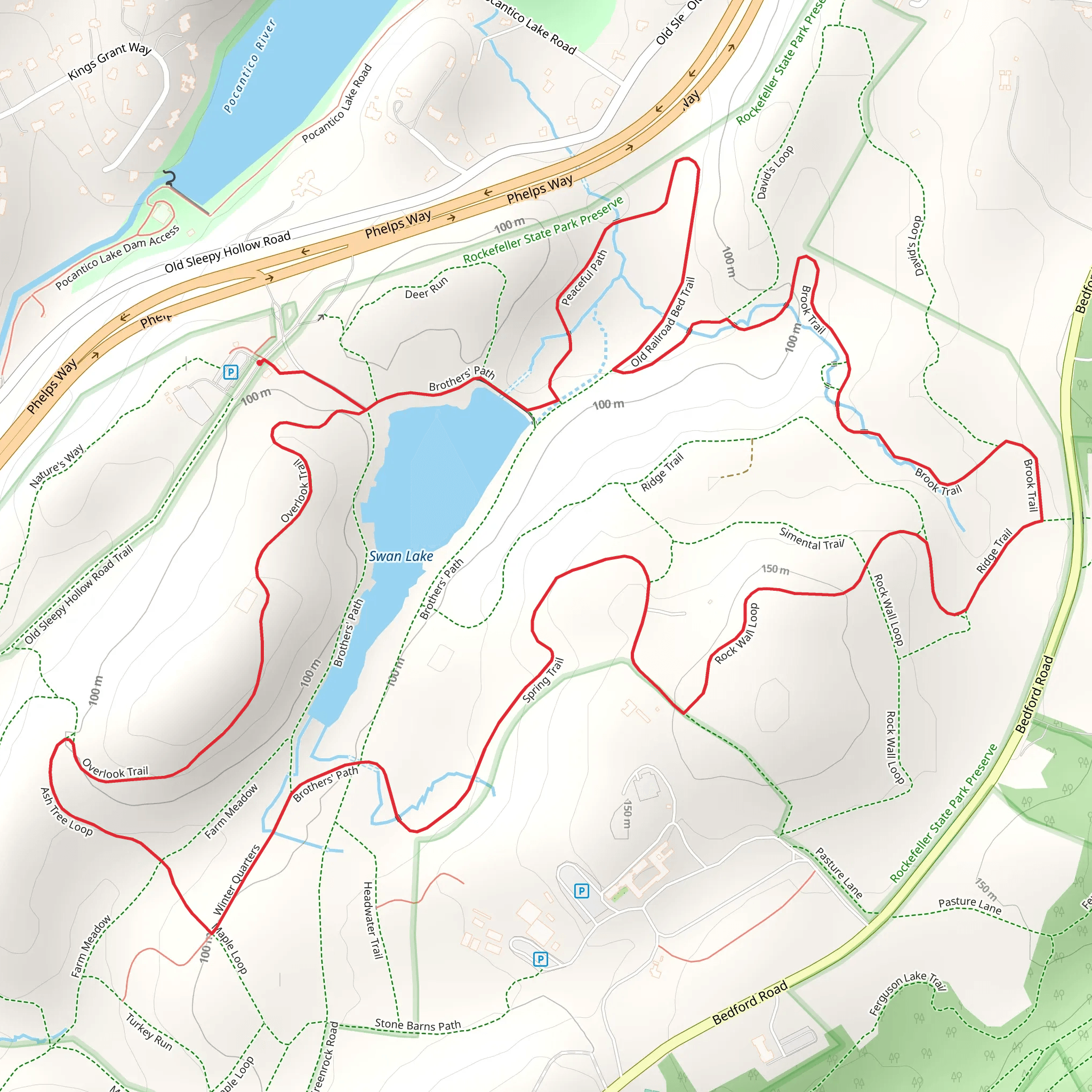 Rockefeller State Park Preserve Loop Trail mobile static map