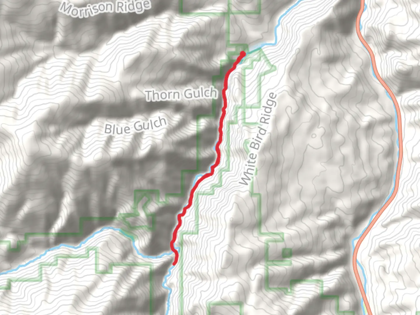 An image depicting the trail Rapid River and its surrounding area.