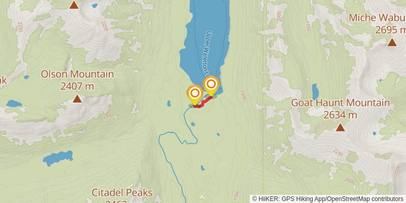 Waterton Valley Trail via CDT stage 2 Map