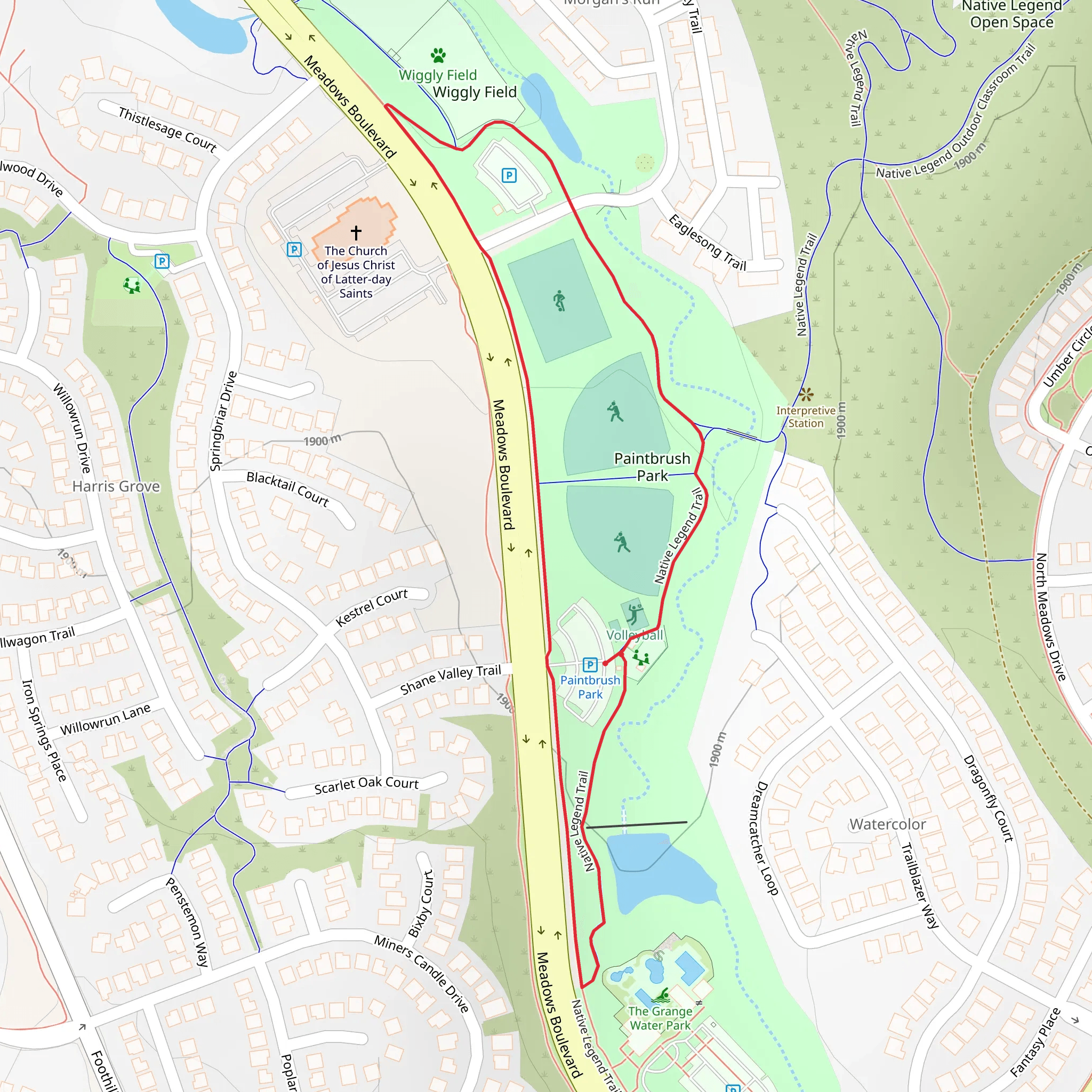 Horseshoe Pit and Native Legend Trail mobile static map