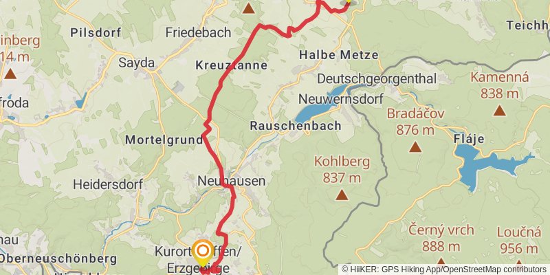 Kammweg Erzgebirge - Vogtland stage 3 Map
