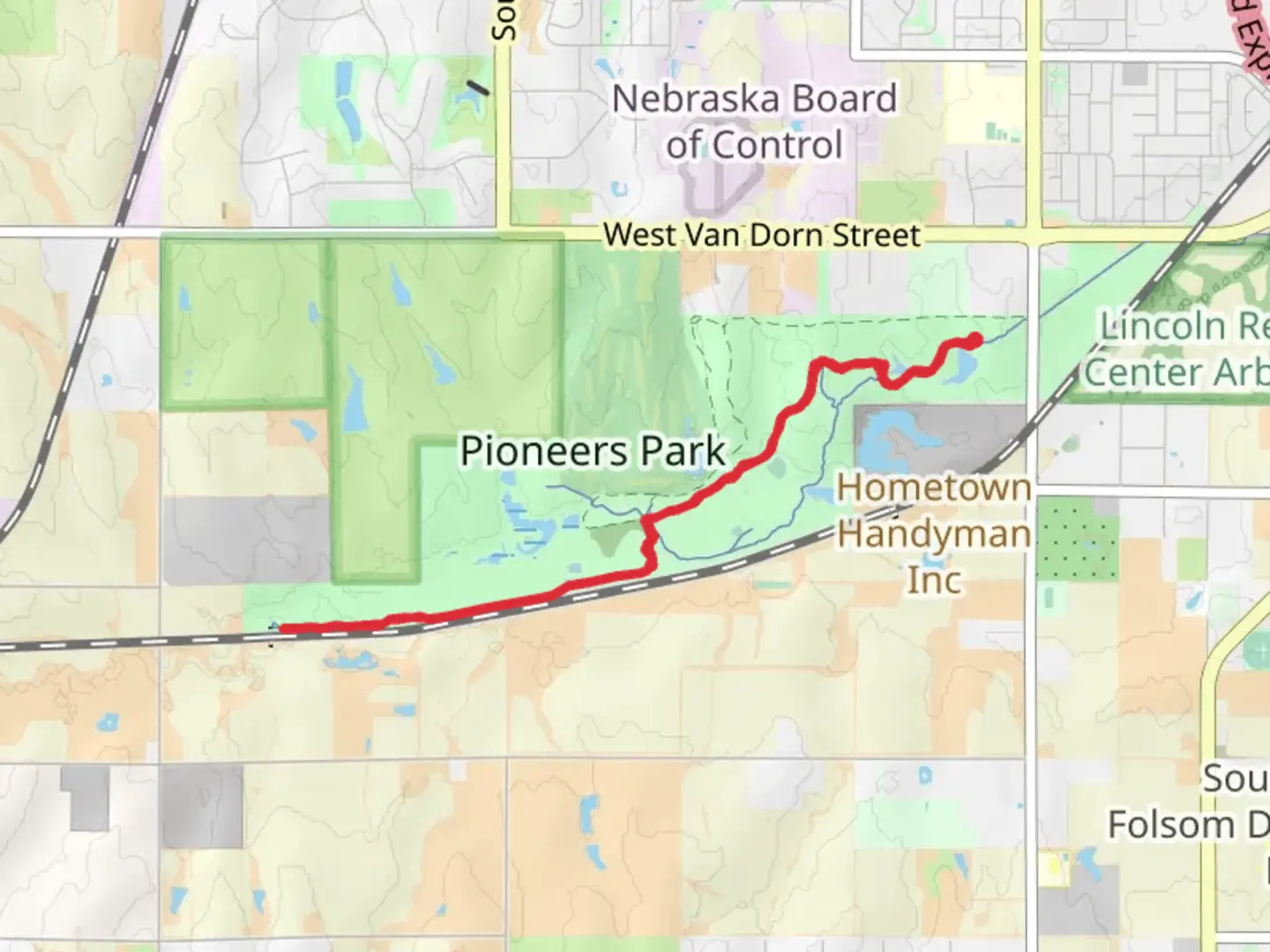 An image depicting the trail Harrington Trail and Ben Varley Trail and its surrounding area.