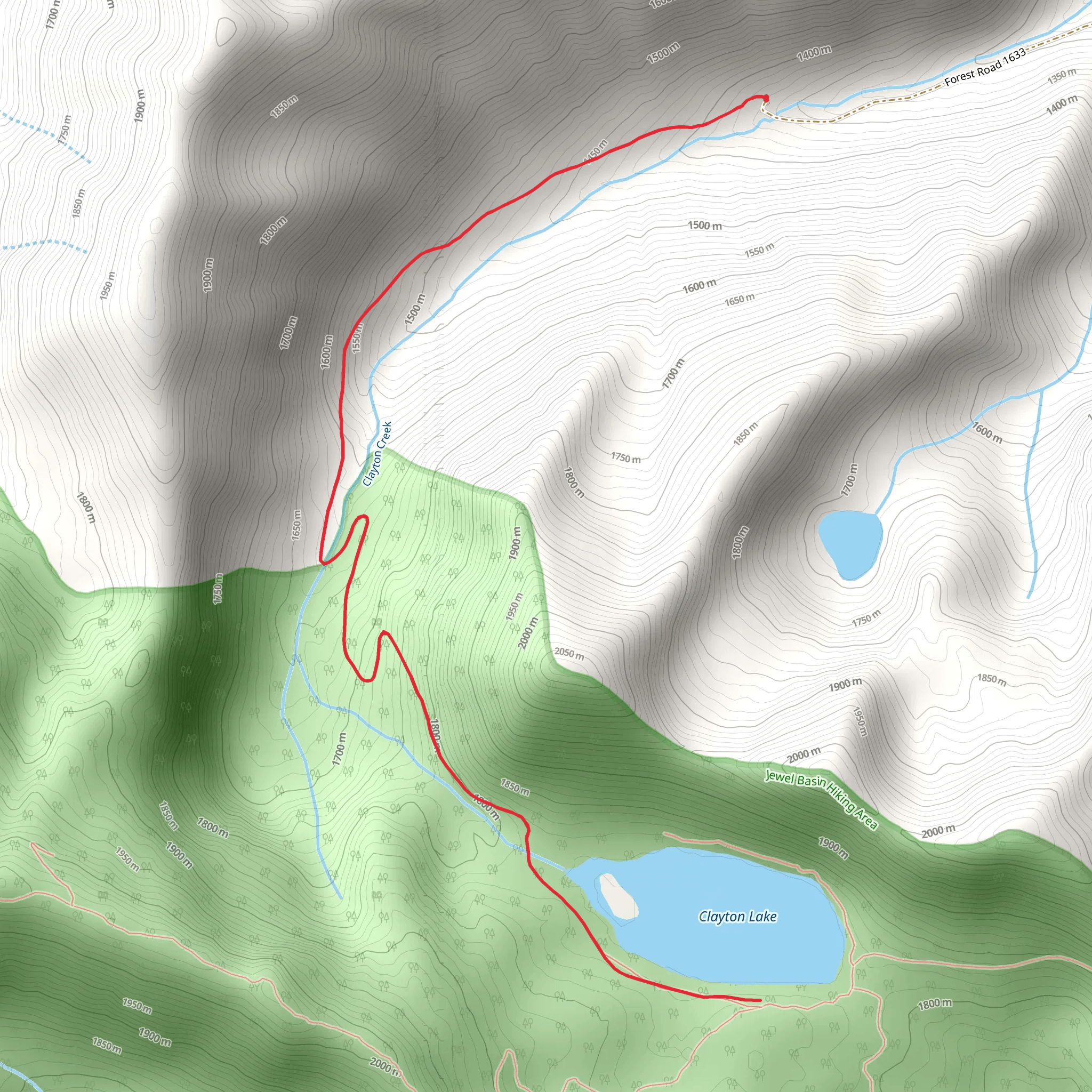 Clayton Creek Trail mobile static map