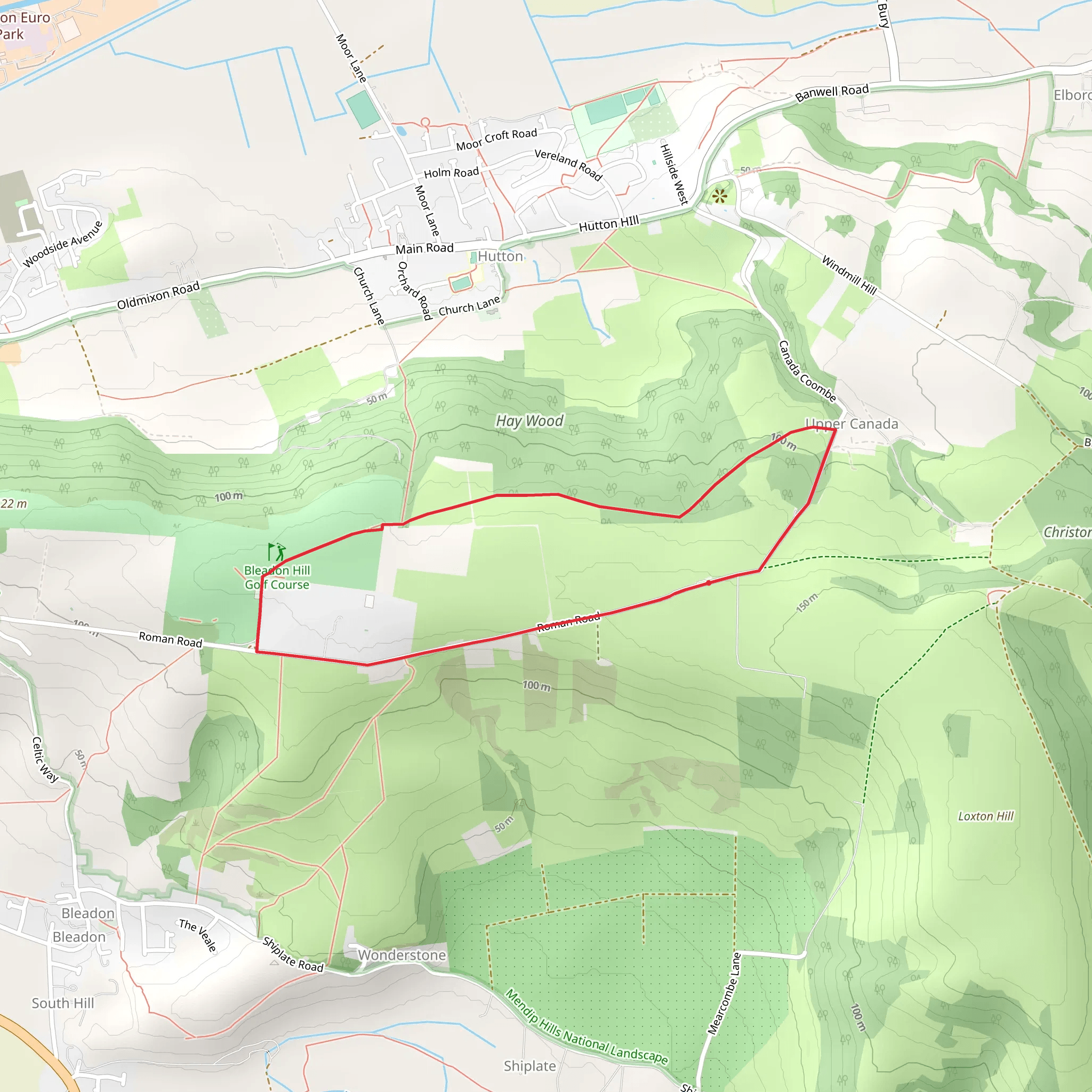 Bleadon Hill mobile static map