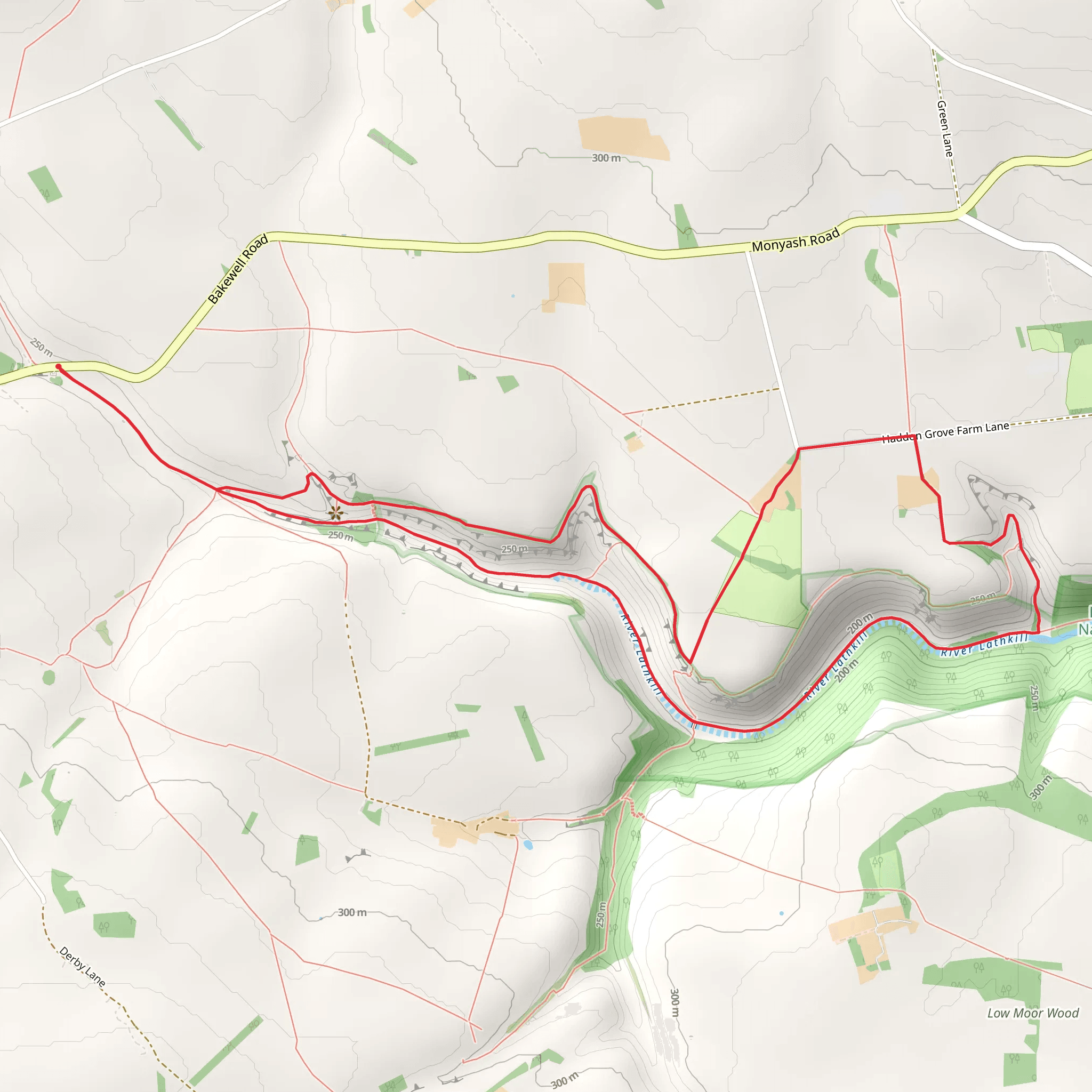 Lathkill Dale Western Walk from Monyash mobile static map