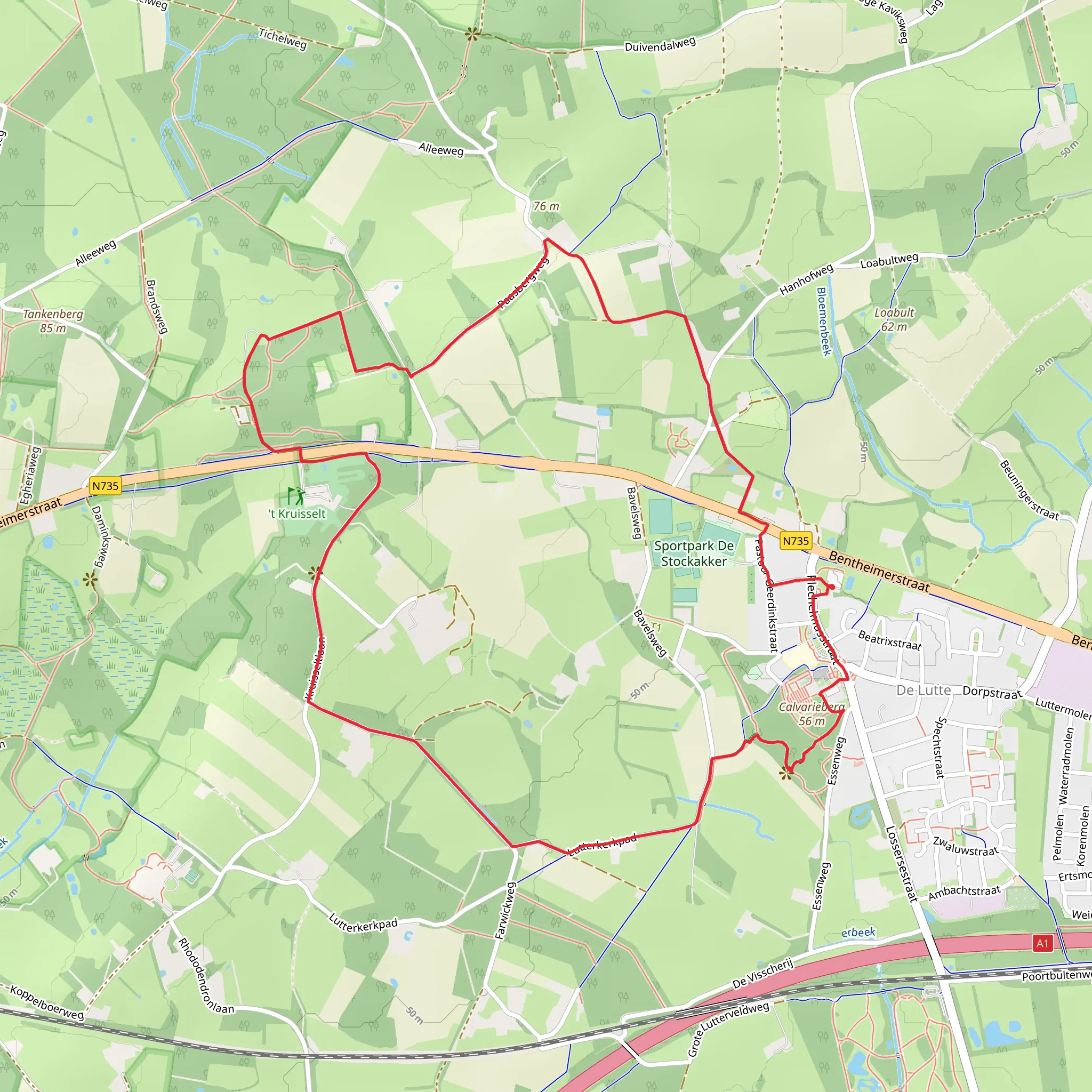 Boerrichtersesch, De Grote Zwaan and Faunebos Loop mobile static map