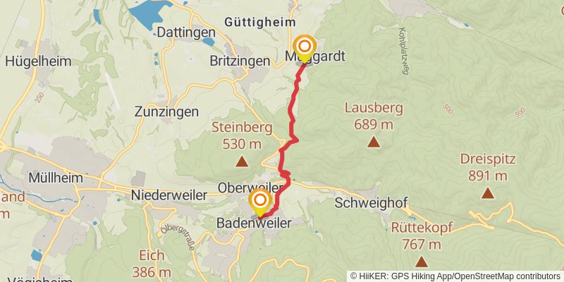 Zähringer-Wanderweg alt 2 Map