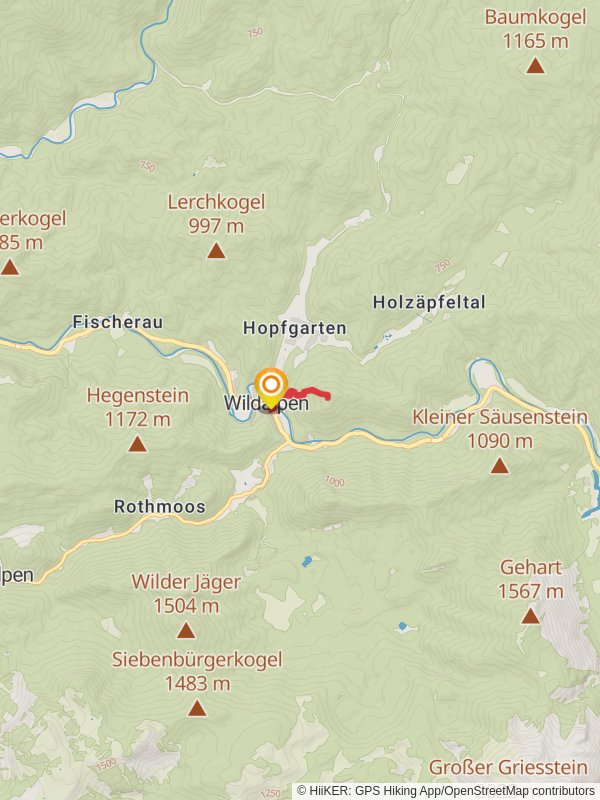 Mitterberg to Wildalpen Hike mobile static map