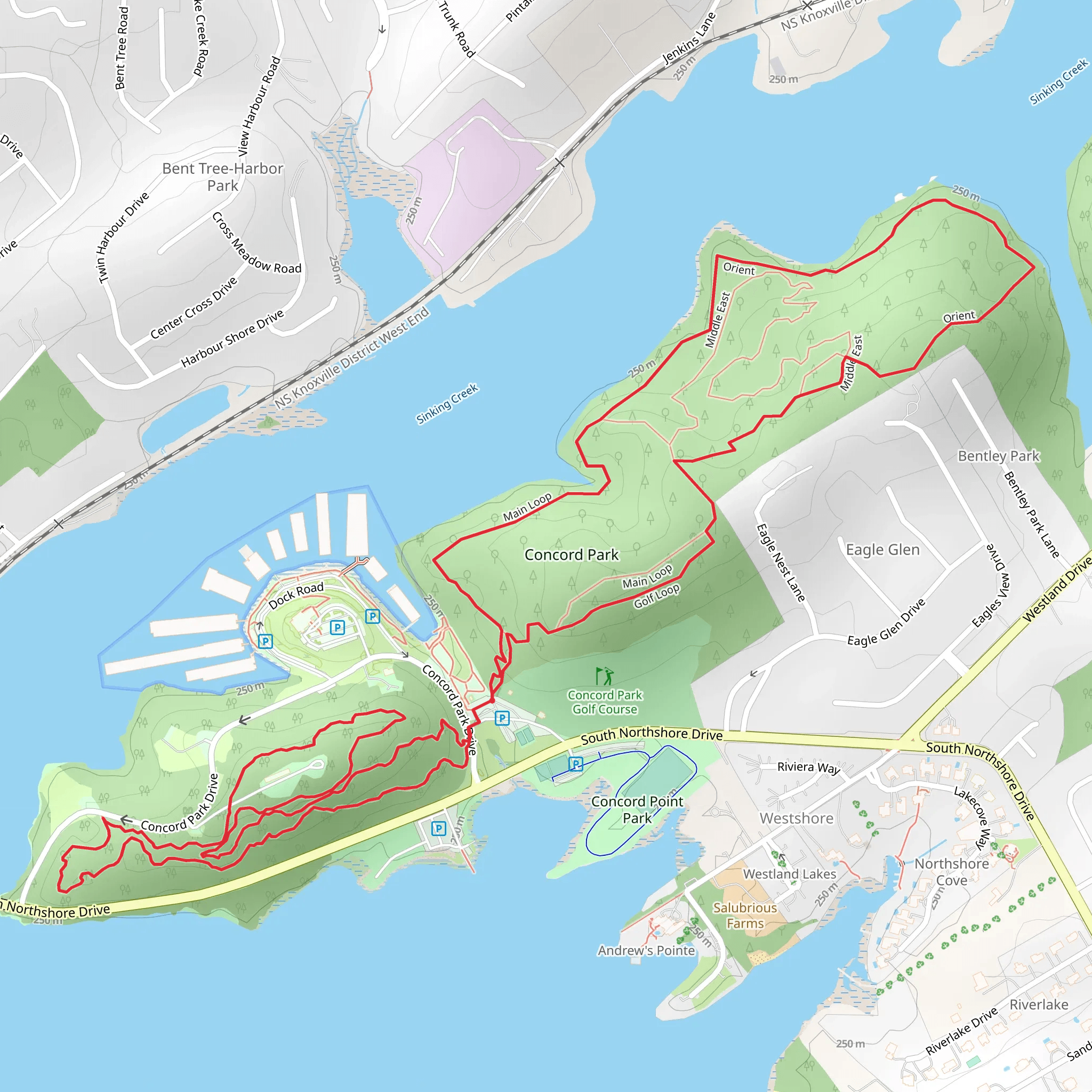Concord Park Loop mobile static map