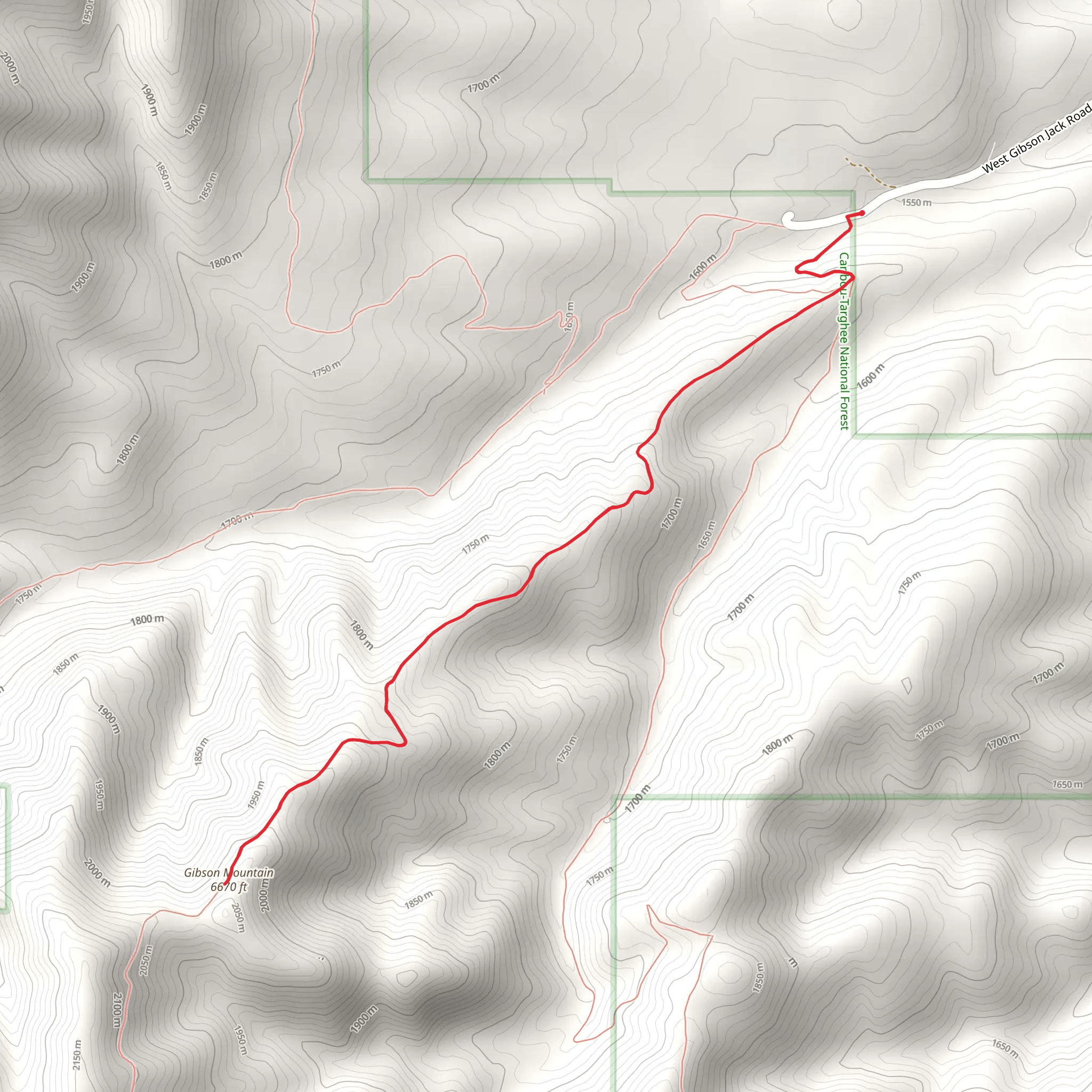Gibson Mountain mobile static map