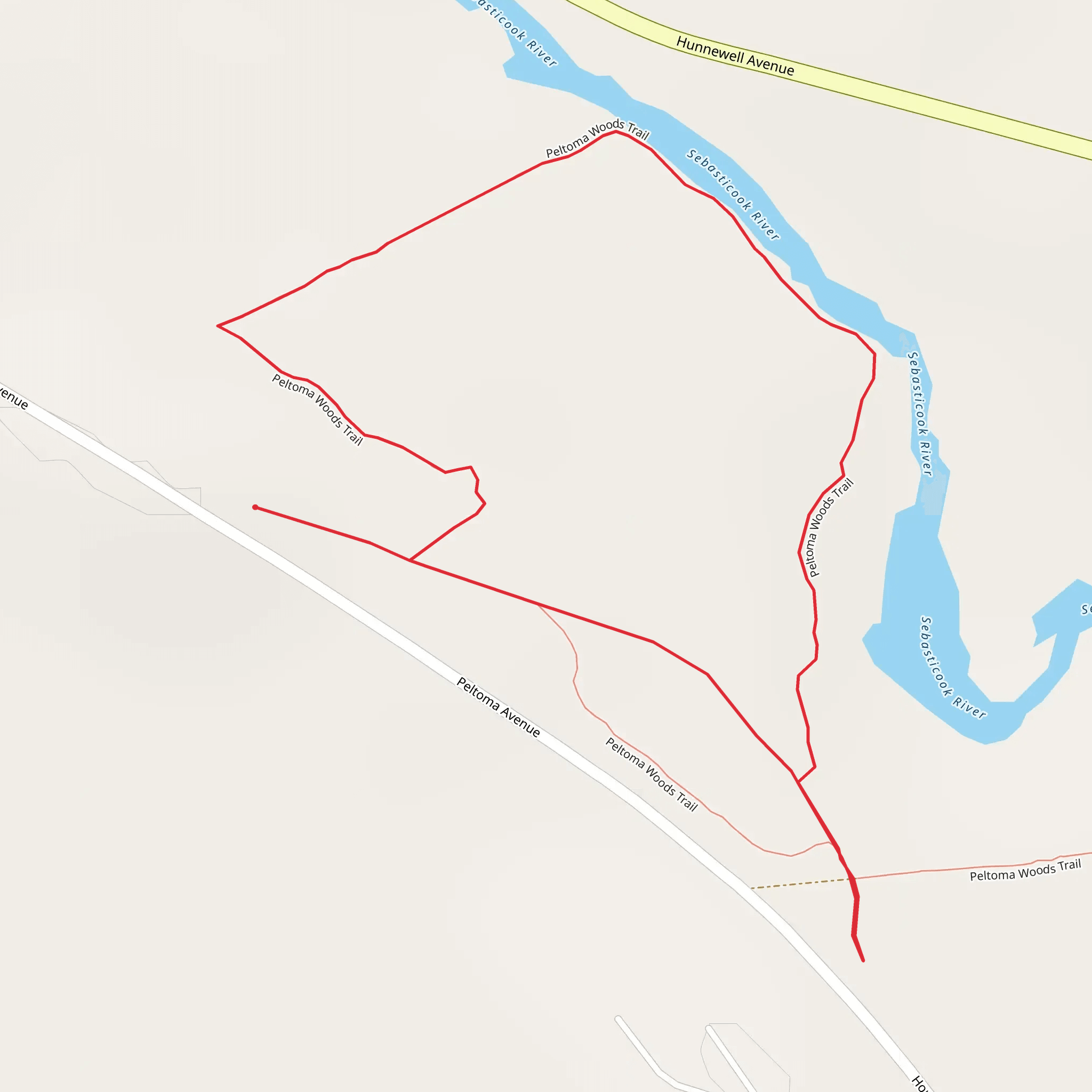 Peltoma Woods Trail Loop mobile static map