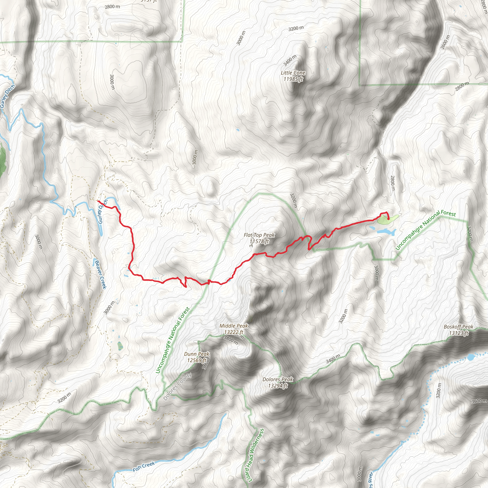 Lone Cone Trail mobile static map