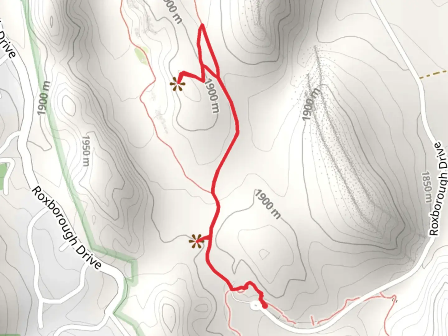 An image depicting the trail Fountain Valley Trail and its surrounding area.