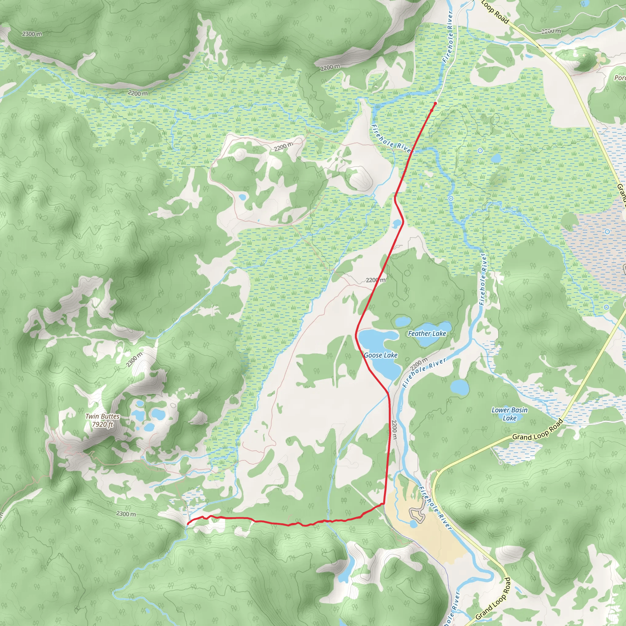 Fairy Falls and Goose Lake Trail mobile static map