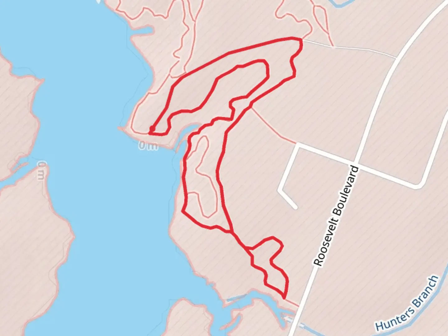 An image depicting the trail Hunters Branch Loop and its surrounding area.