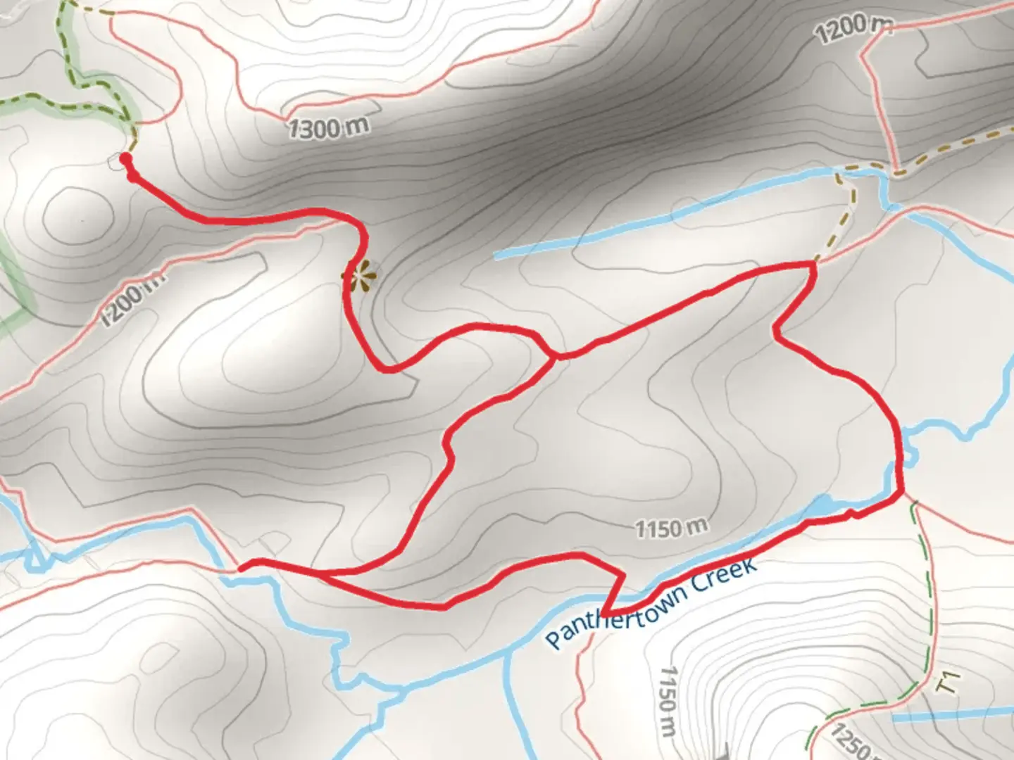 An image depicting the trail Panthertown Valley, Deep Gap and Granny Burrell Falls Loop Trail and its surrounding area.
