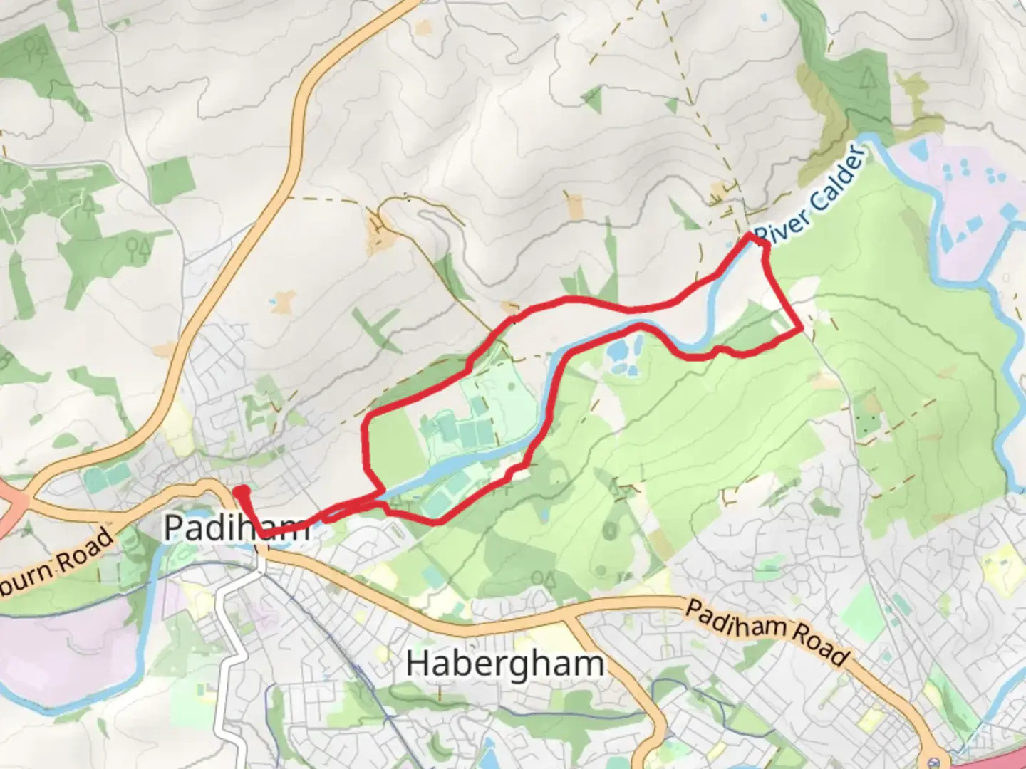 An image depicting the trail Padiham Loop Walk and its surrounding area.