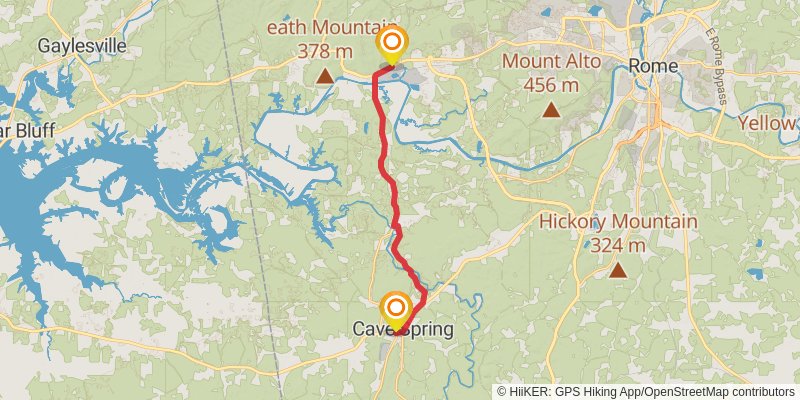 Pinhoti Trail stage 18 Map