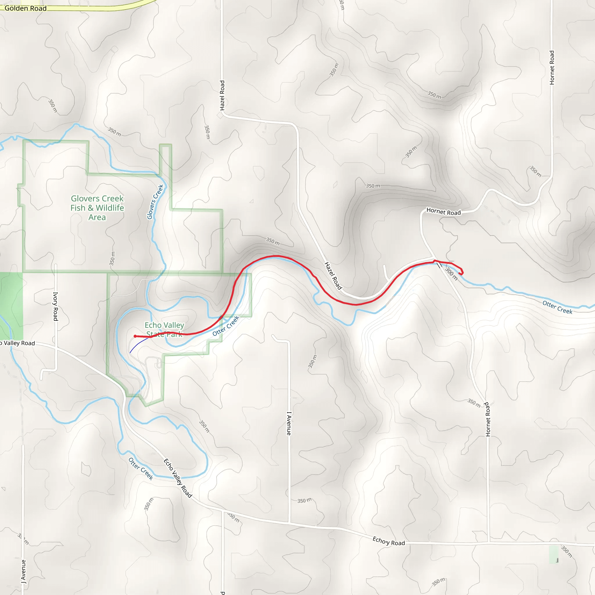 Otter Creek Out and Back mobile static map