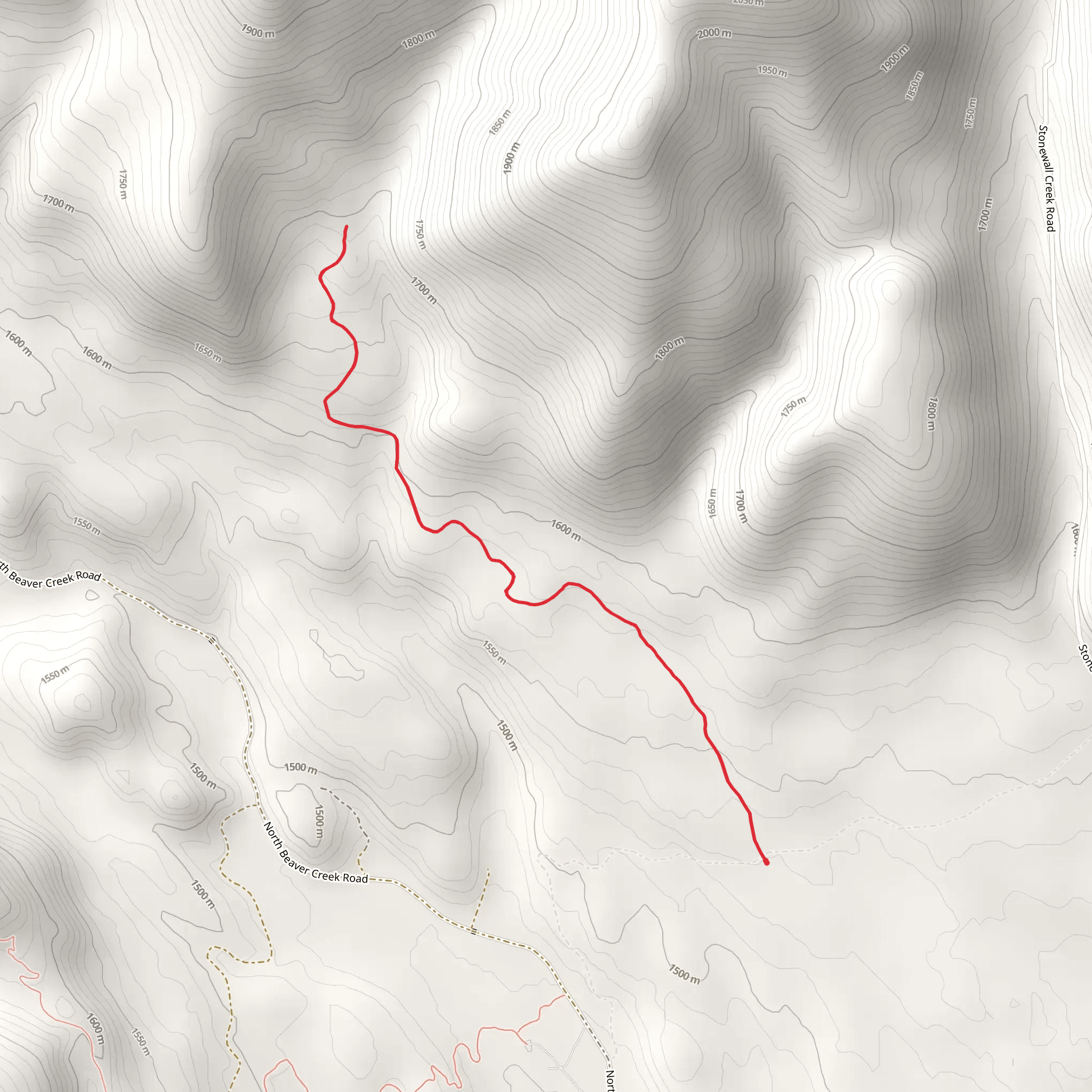 Theodore Creek Trail mobile static map