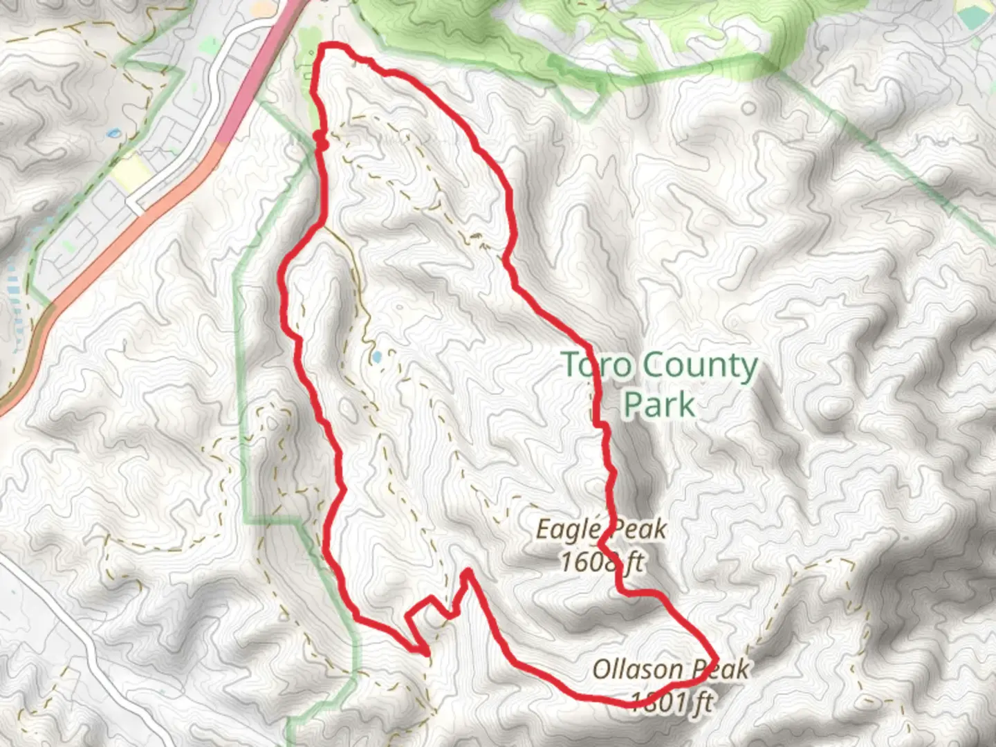 An image depicting the trail Ollason, Ollason Peak and East Ridge Loop Trail and its surrounding area.