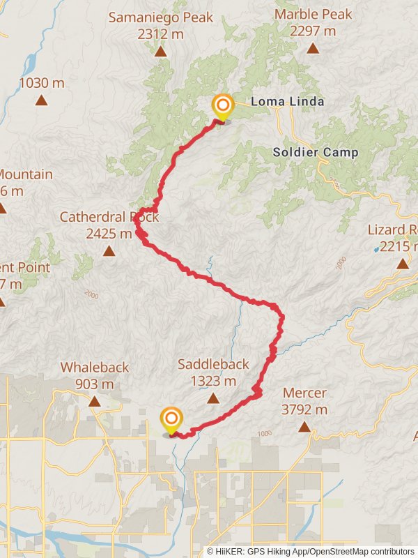 Map of Bear Canyon and Mount Lemmon Trail, Pima County