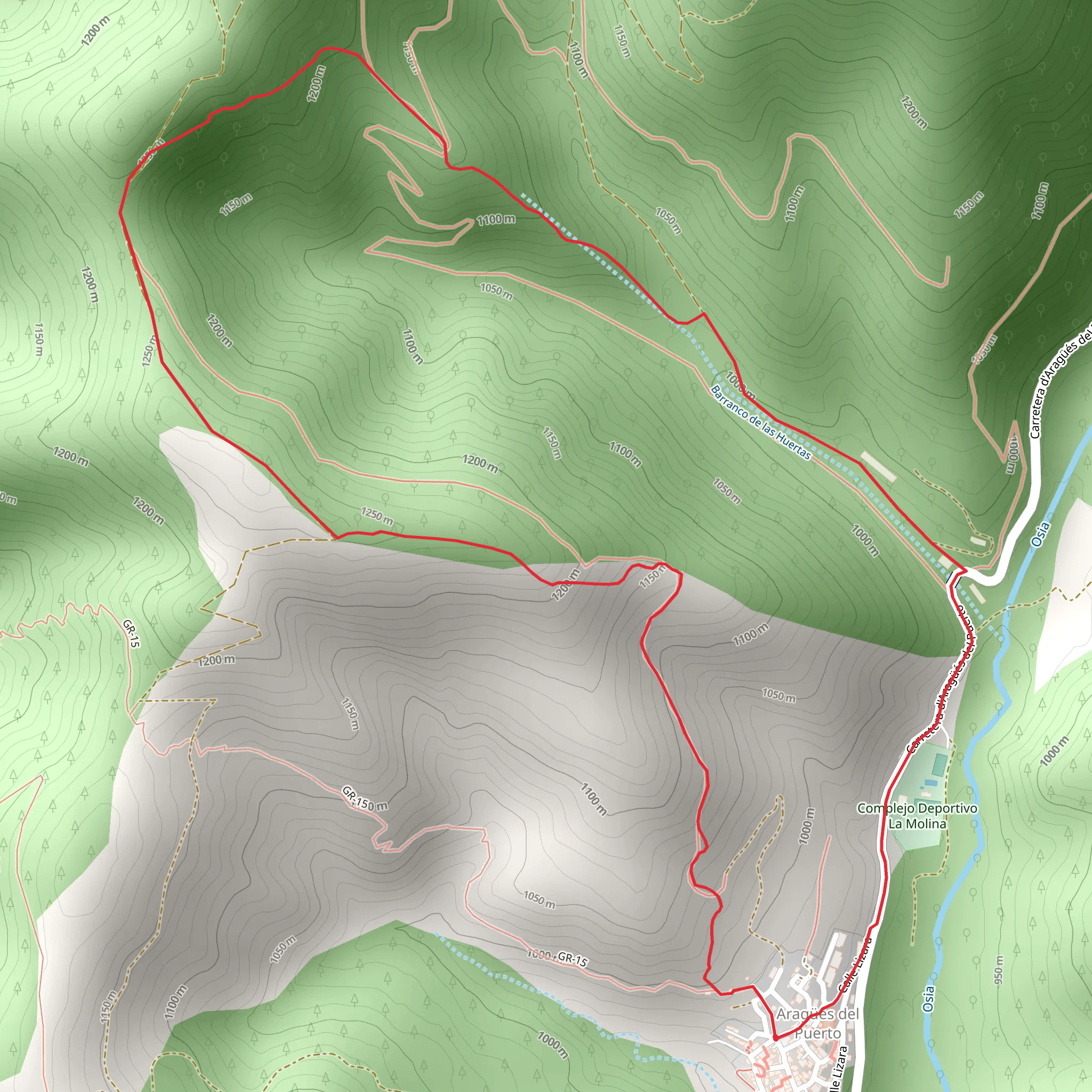Aragües del Puerto PR HU 153 mobile static map