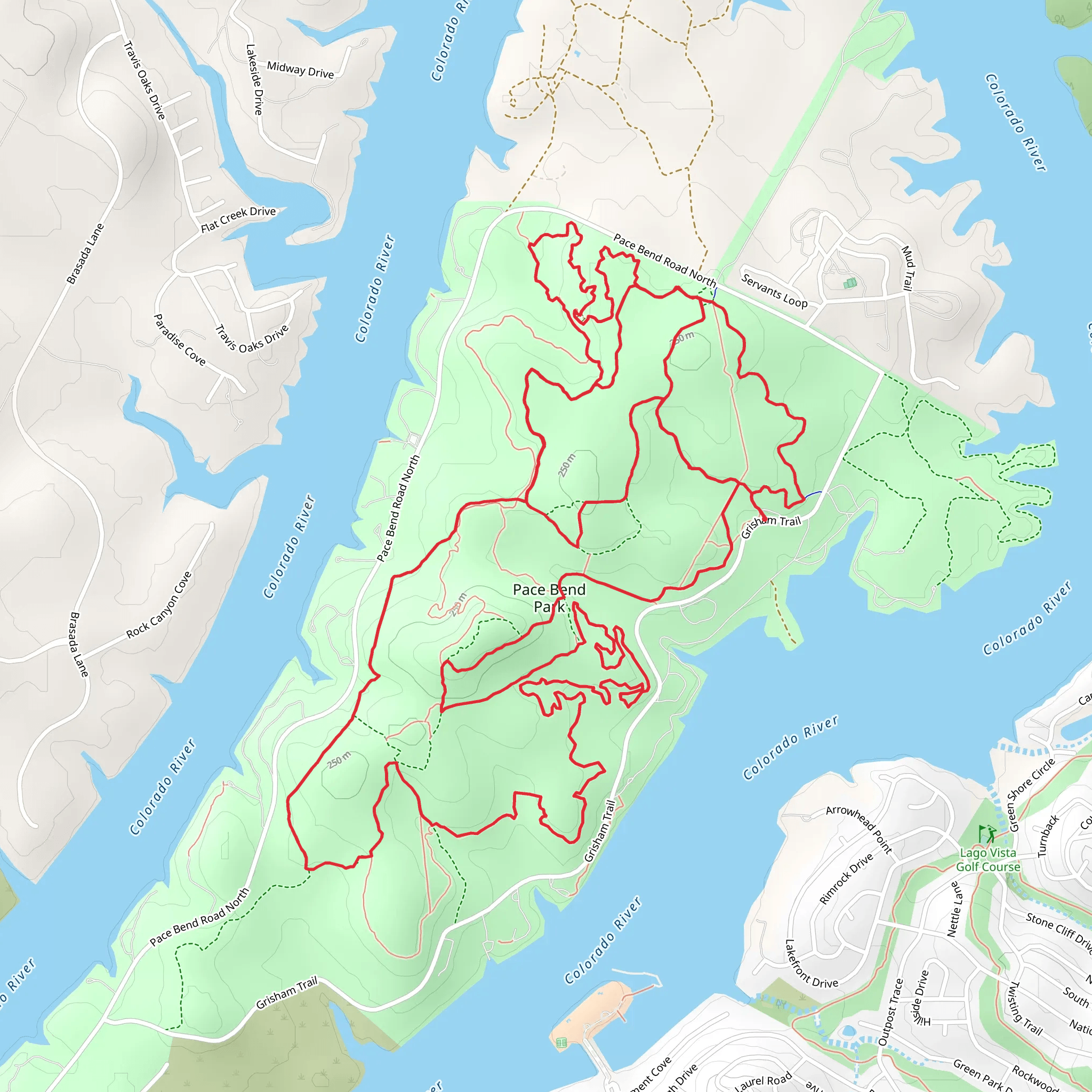 Pace Bend Park Loop mobile static map