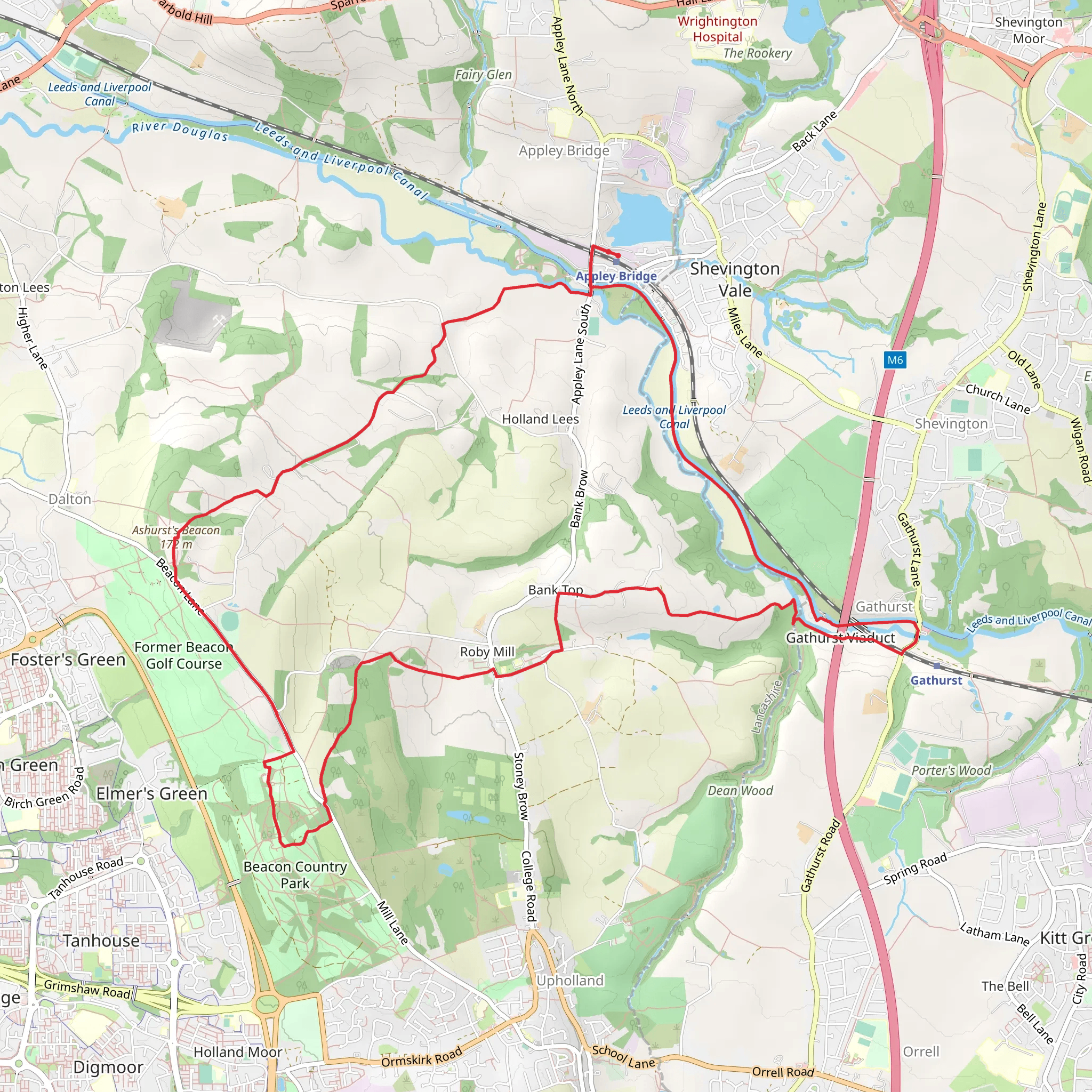 Ashurst's Beacon, Beacon Country Park and Bank Top Loop mobile static map