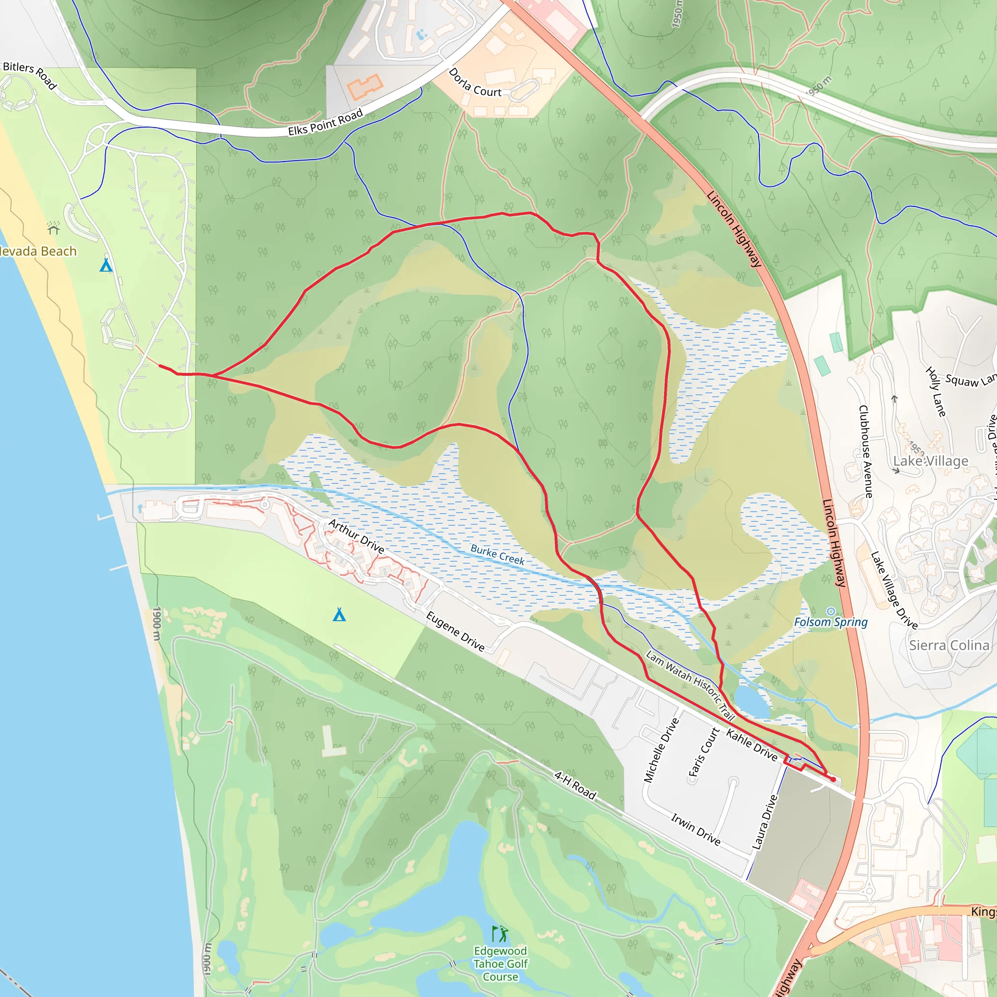 Nevada Beach Campground Loop mobile static map