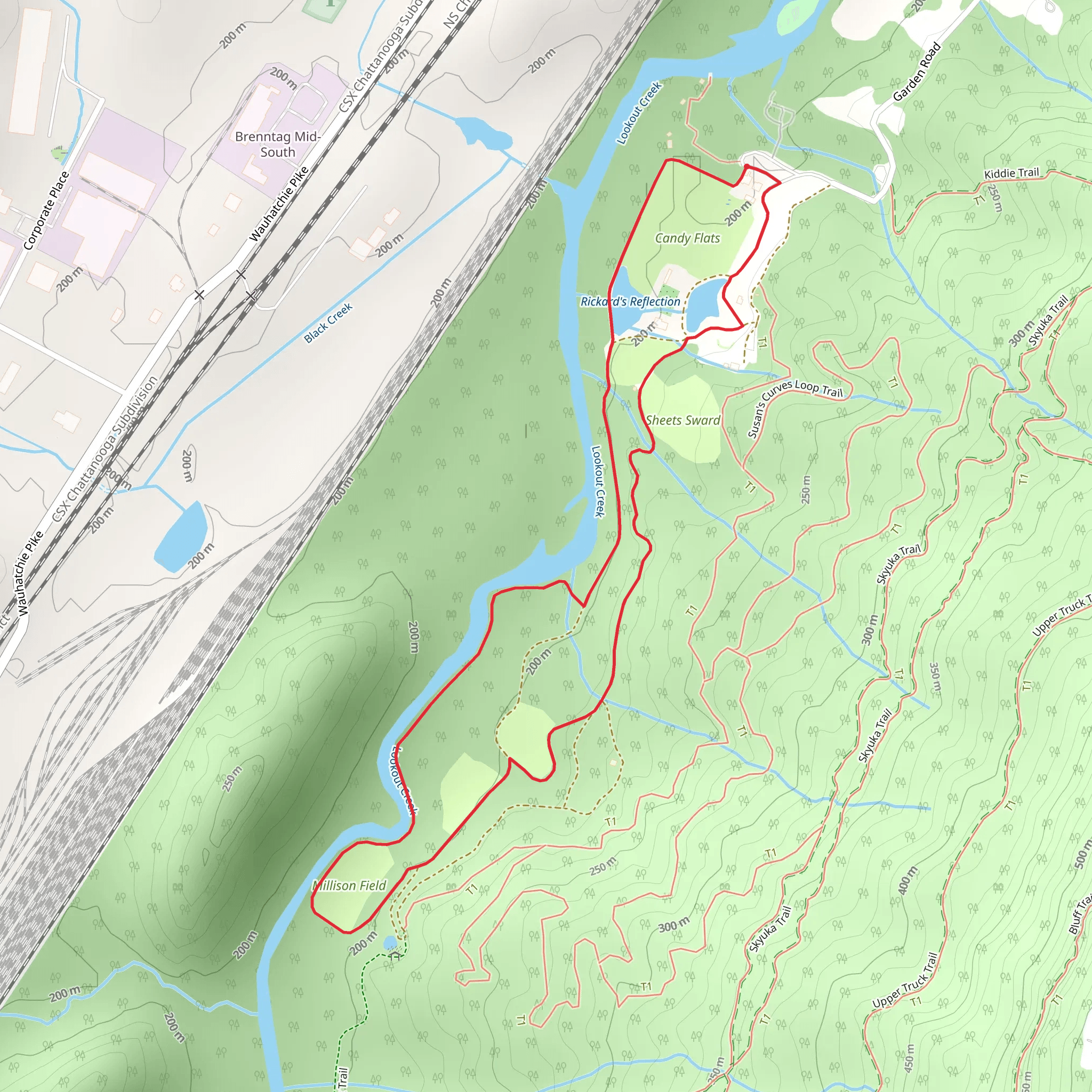 Lookout Creek Loop mobile static map