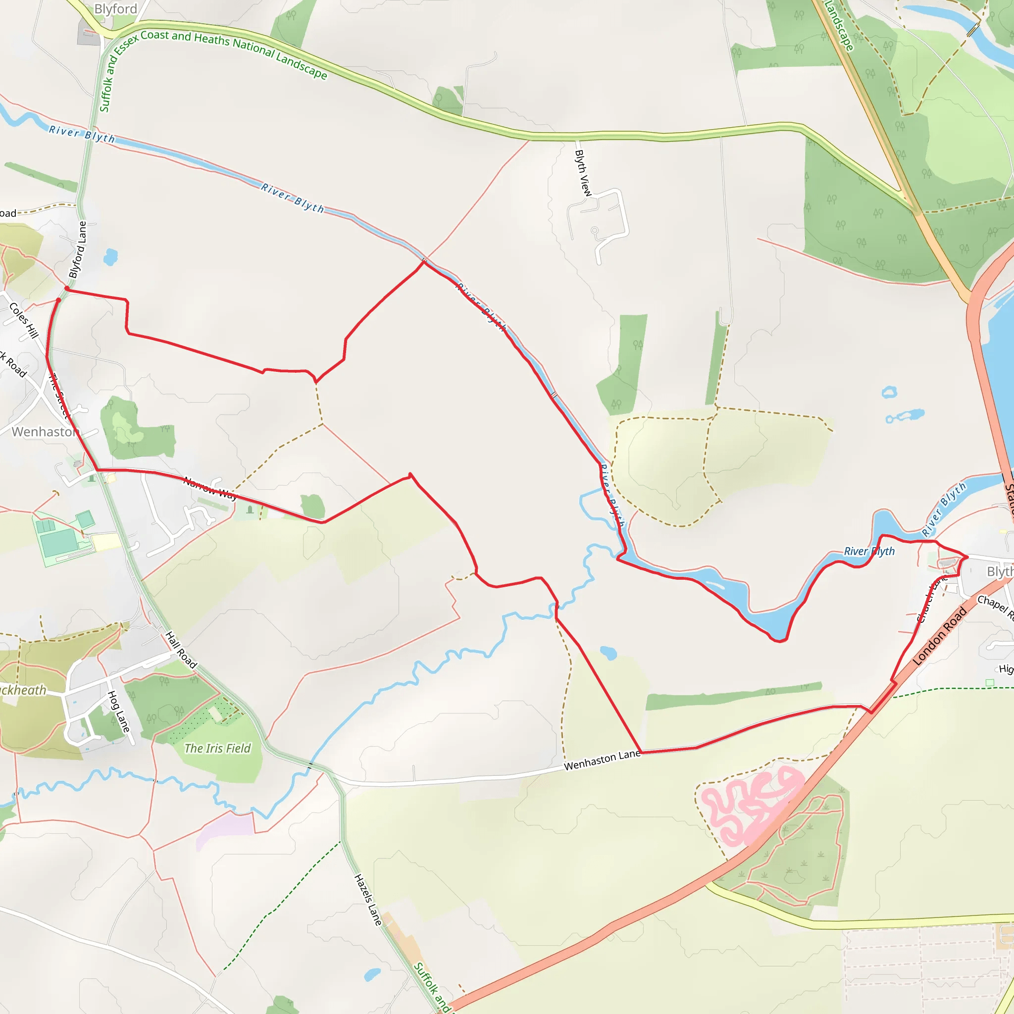 Blythburgh from Wenhaston mobile static map