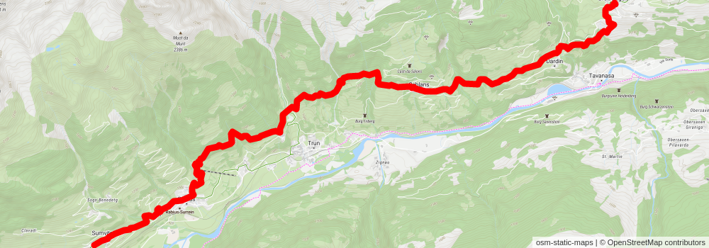 Senda Sursilvana stage 4 Map