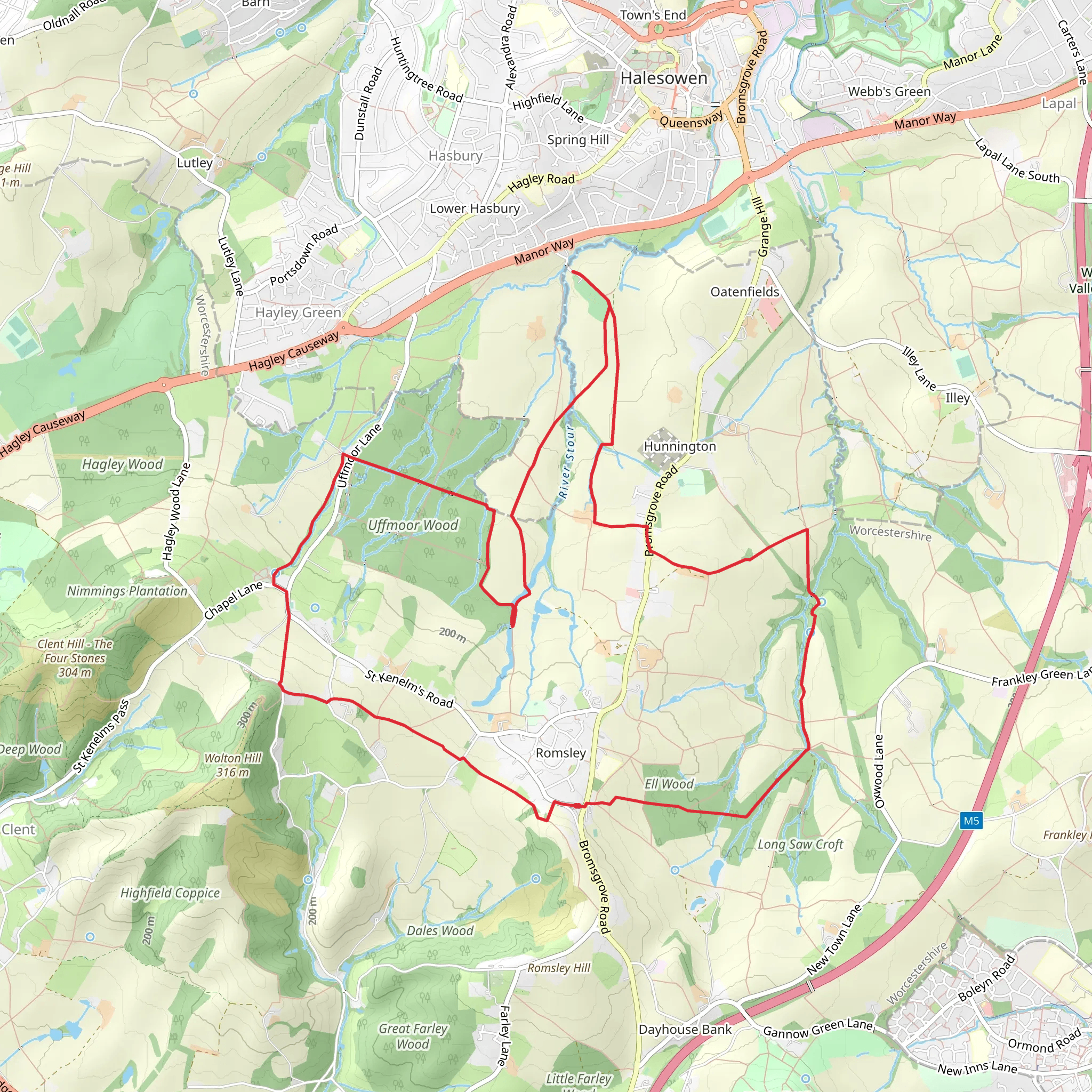 Ell Wood and Uffmoor Wood Loop mobile static map
