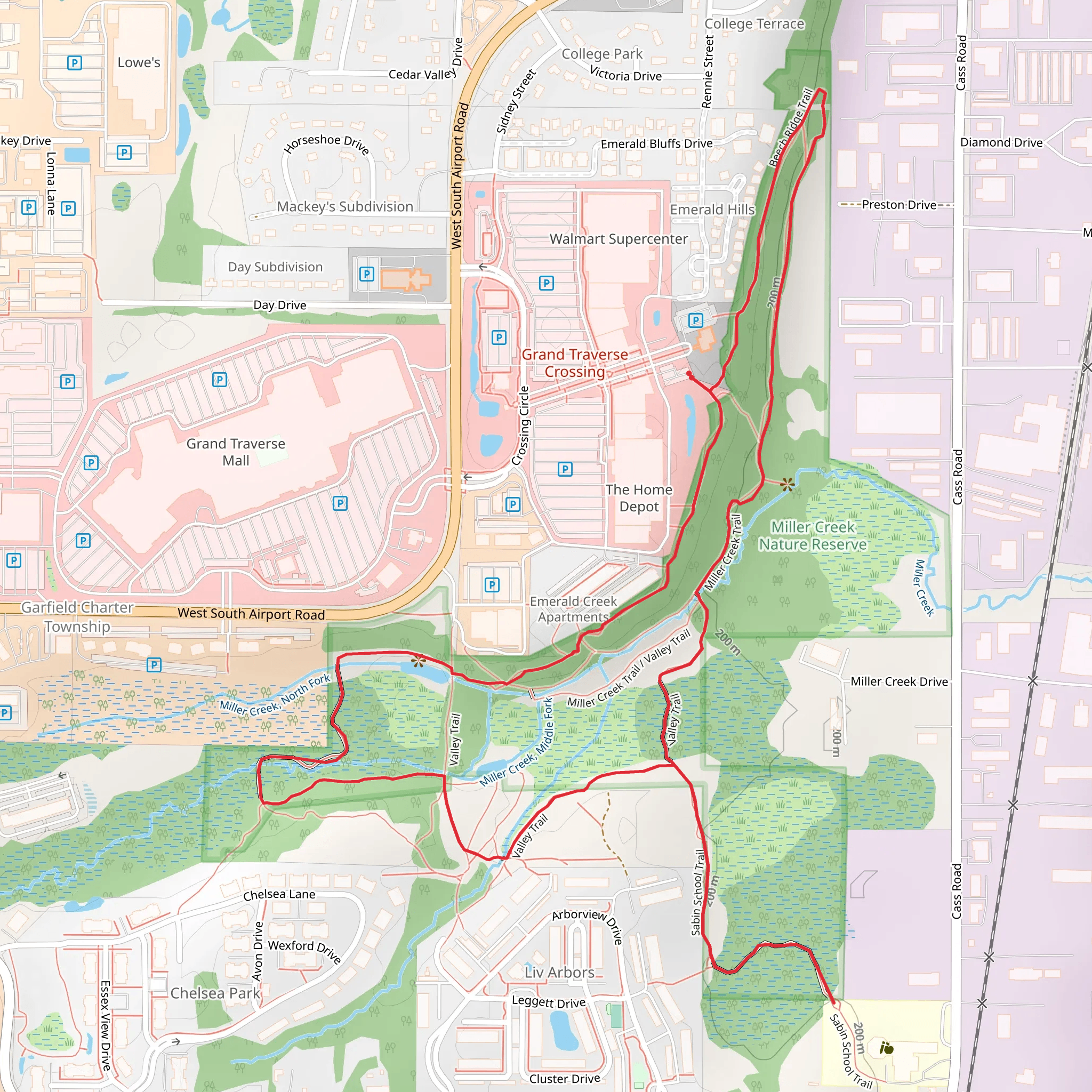 Miller Creek and Beech Ridge Loop Trail mobile static map