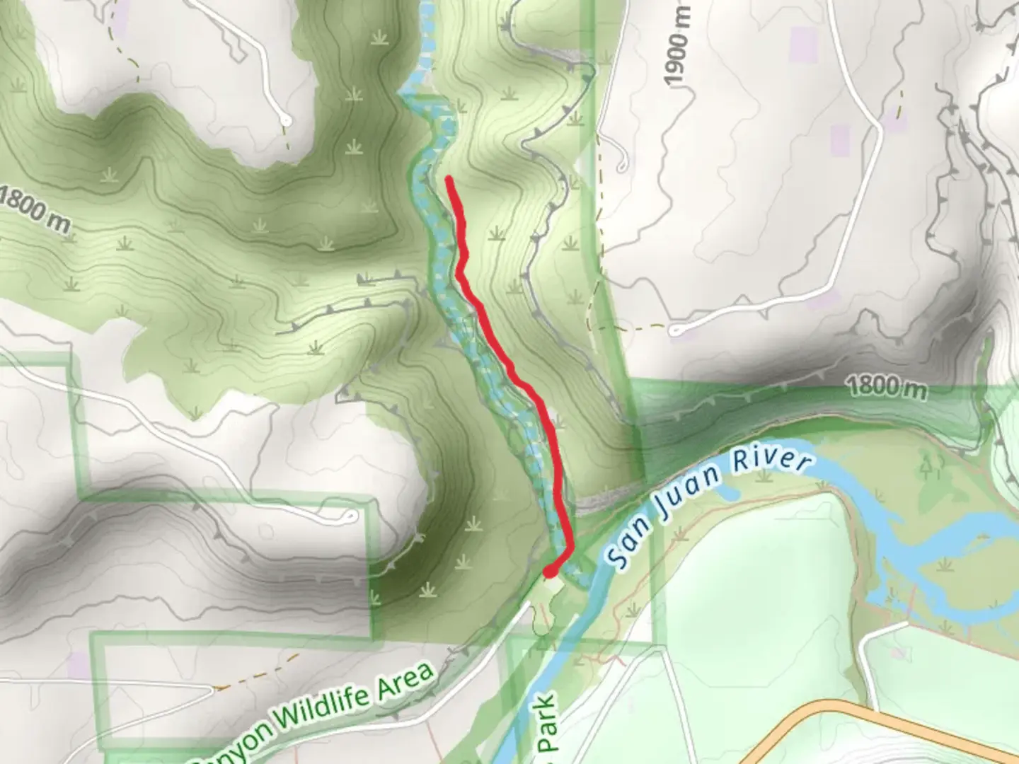 An image depicting the trail Simon Canyon Foot Trail and its surrounding area.