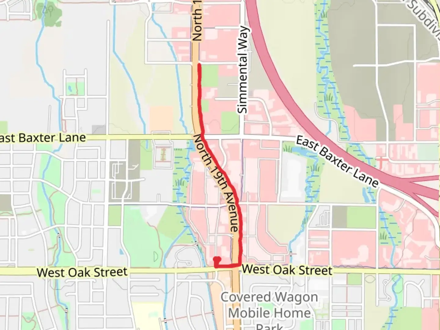 An image depicting the trail North 19th Avenue Trail and its surrounding area.