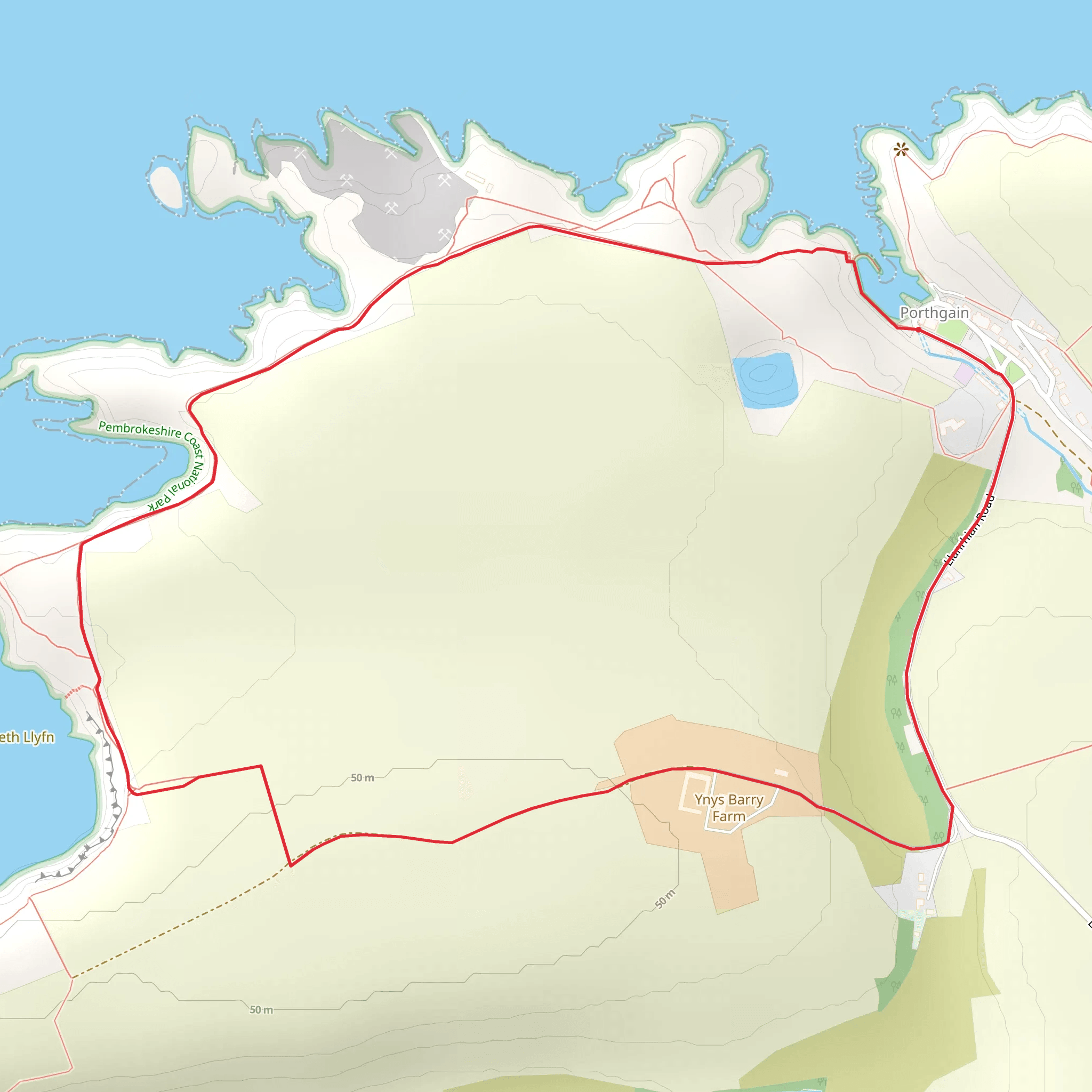 Porthgain Walk mobile static map