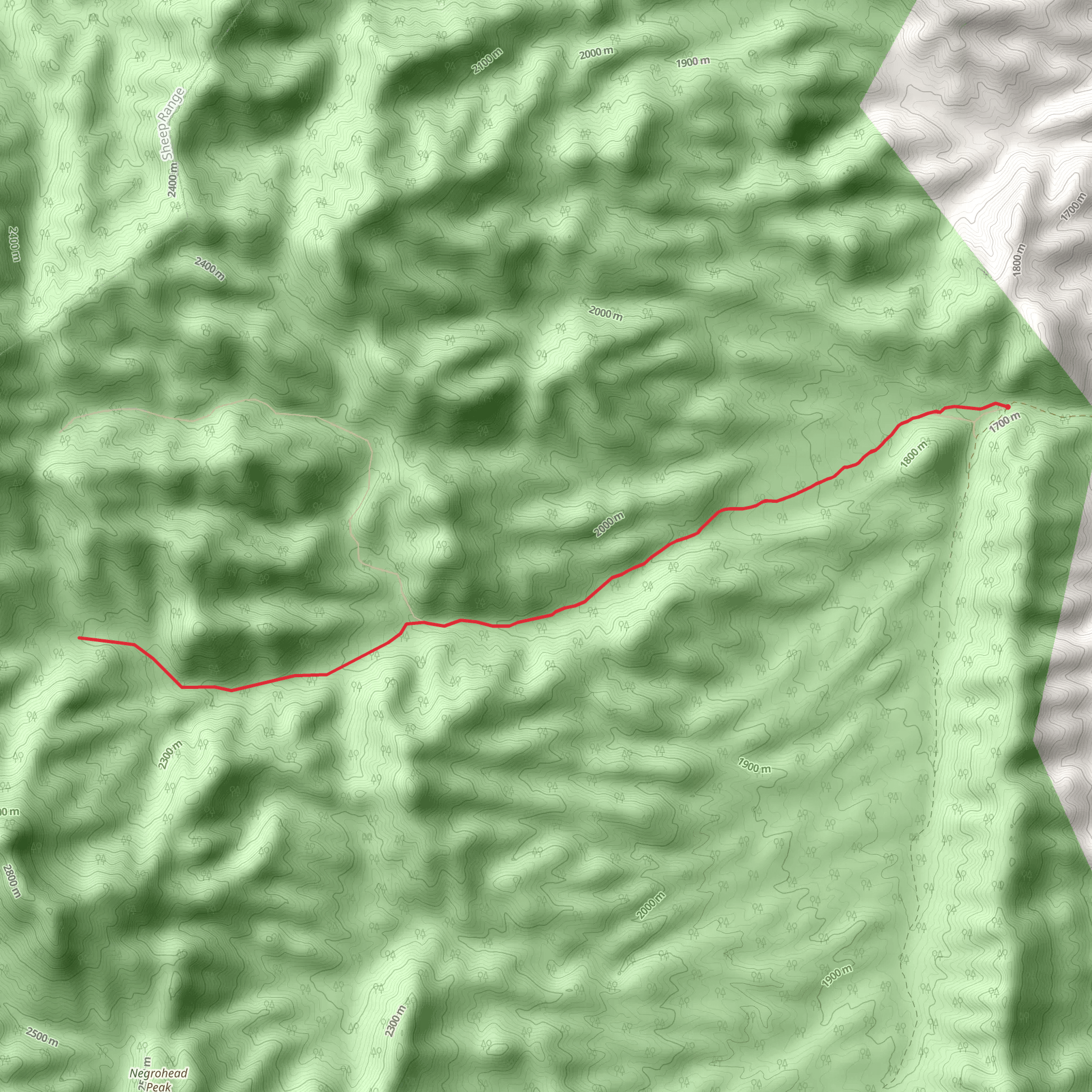 Sawmill Canyon Trail mobile static map
