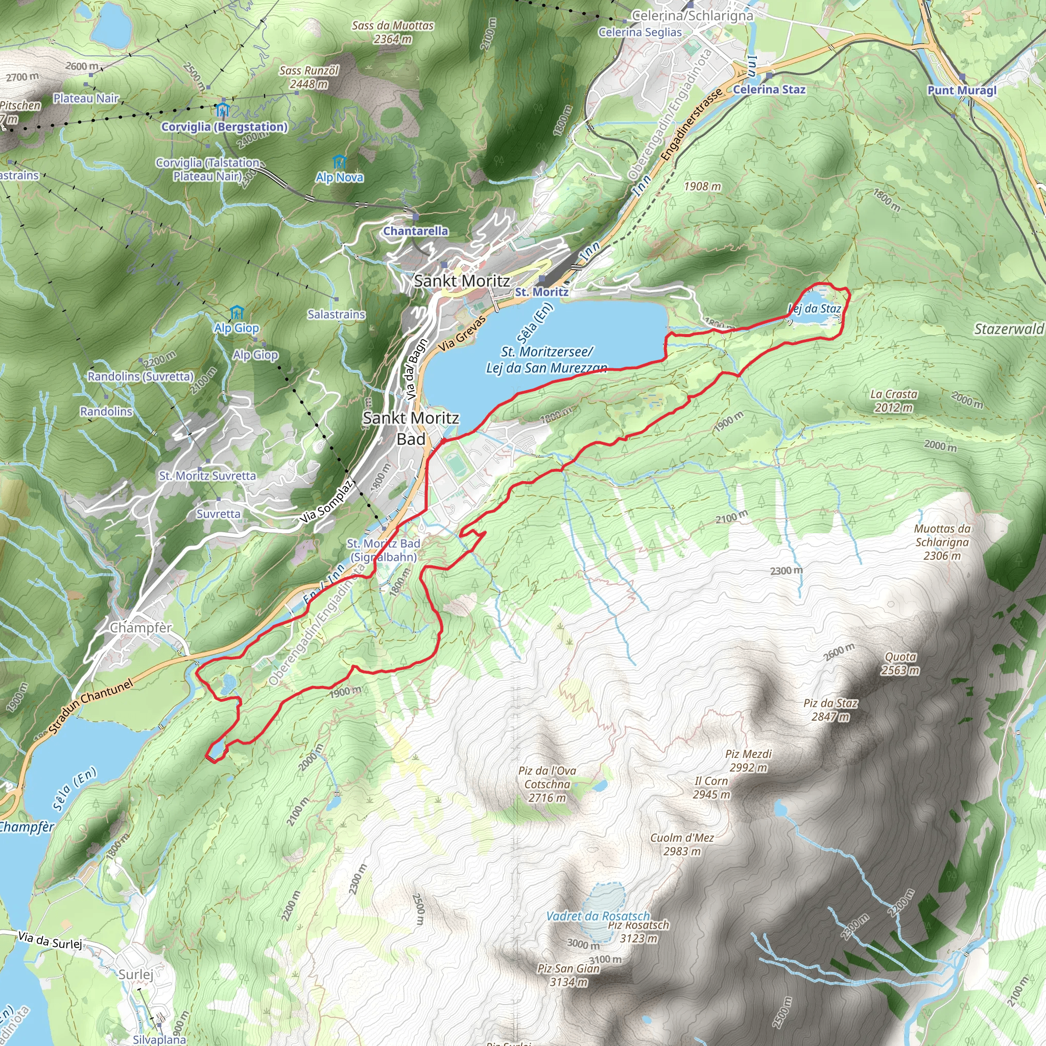 St Moritz Forest Loop Trail mobile static map