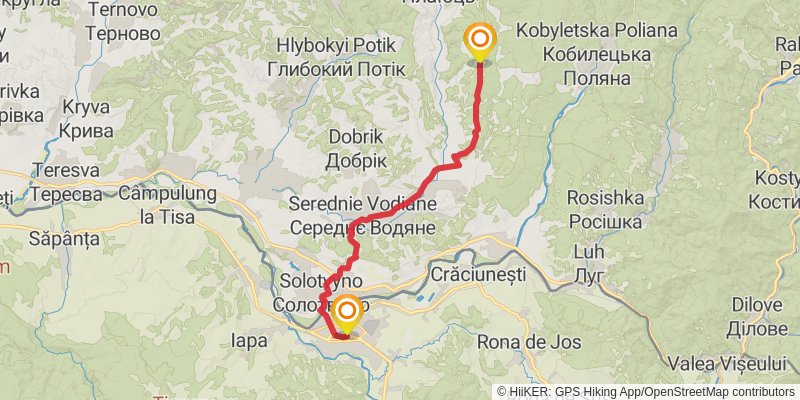 Trans Carpathian Hike stage 57 Map