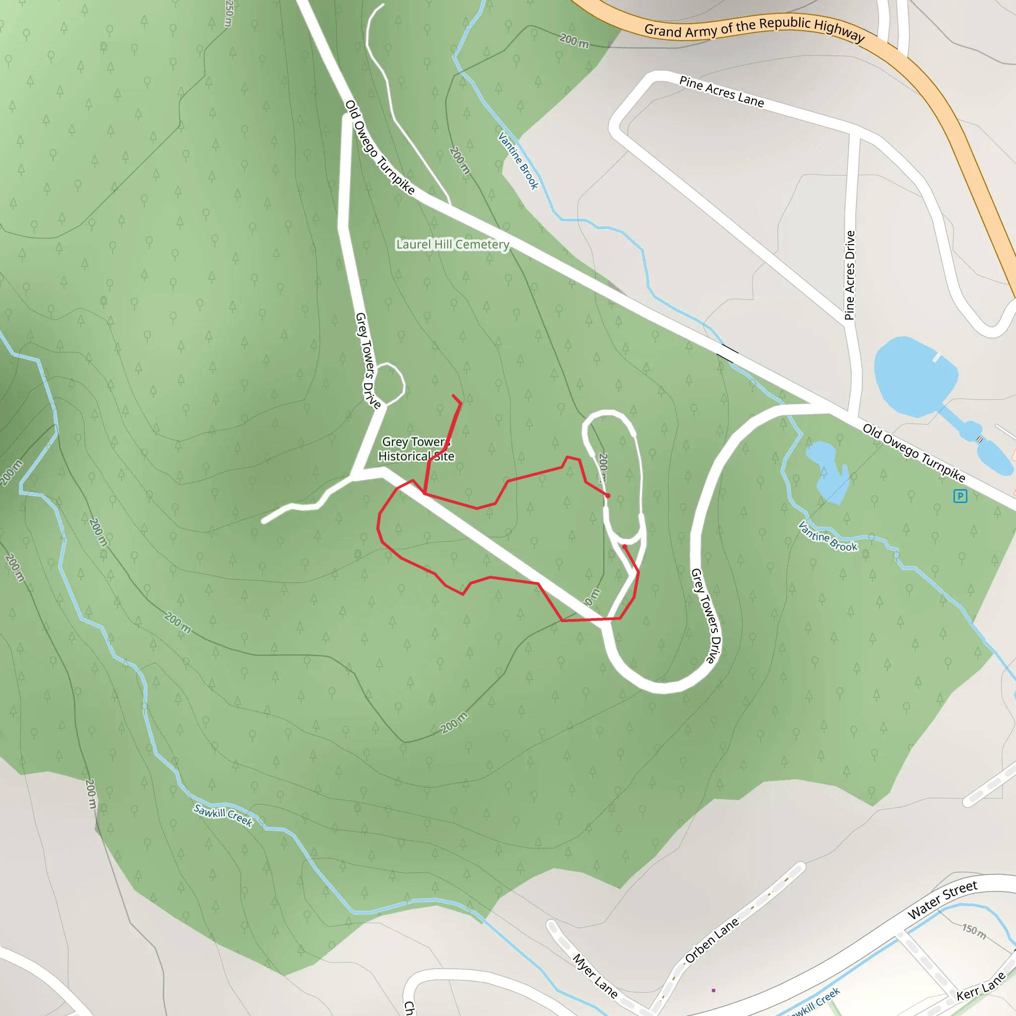 Grey Tower mobile static map