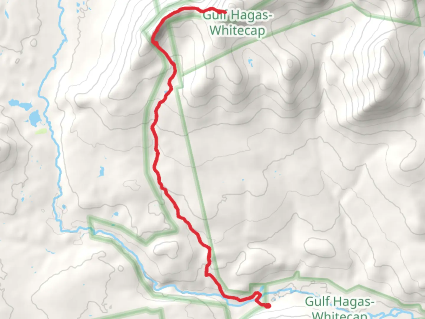 An image depicting the trail Gulf Hagas Mountain and West Peak via Applachian Trail and its surrounding area.