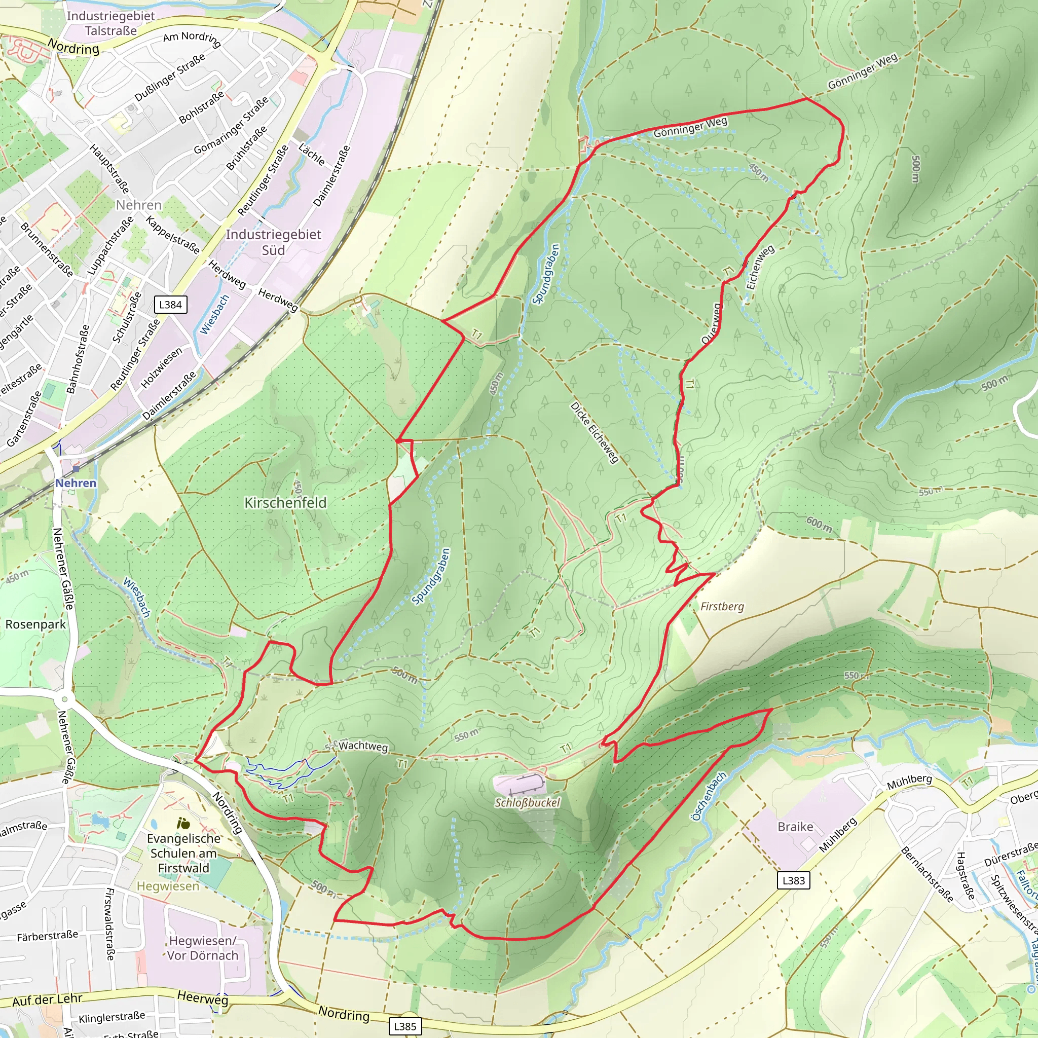 Firstwaldrunde Loop mobile static map