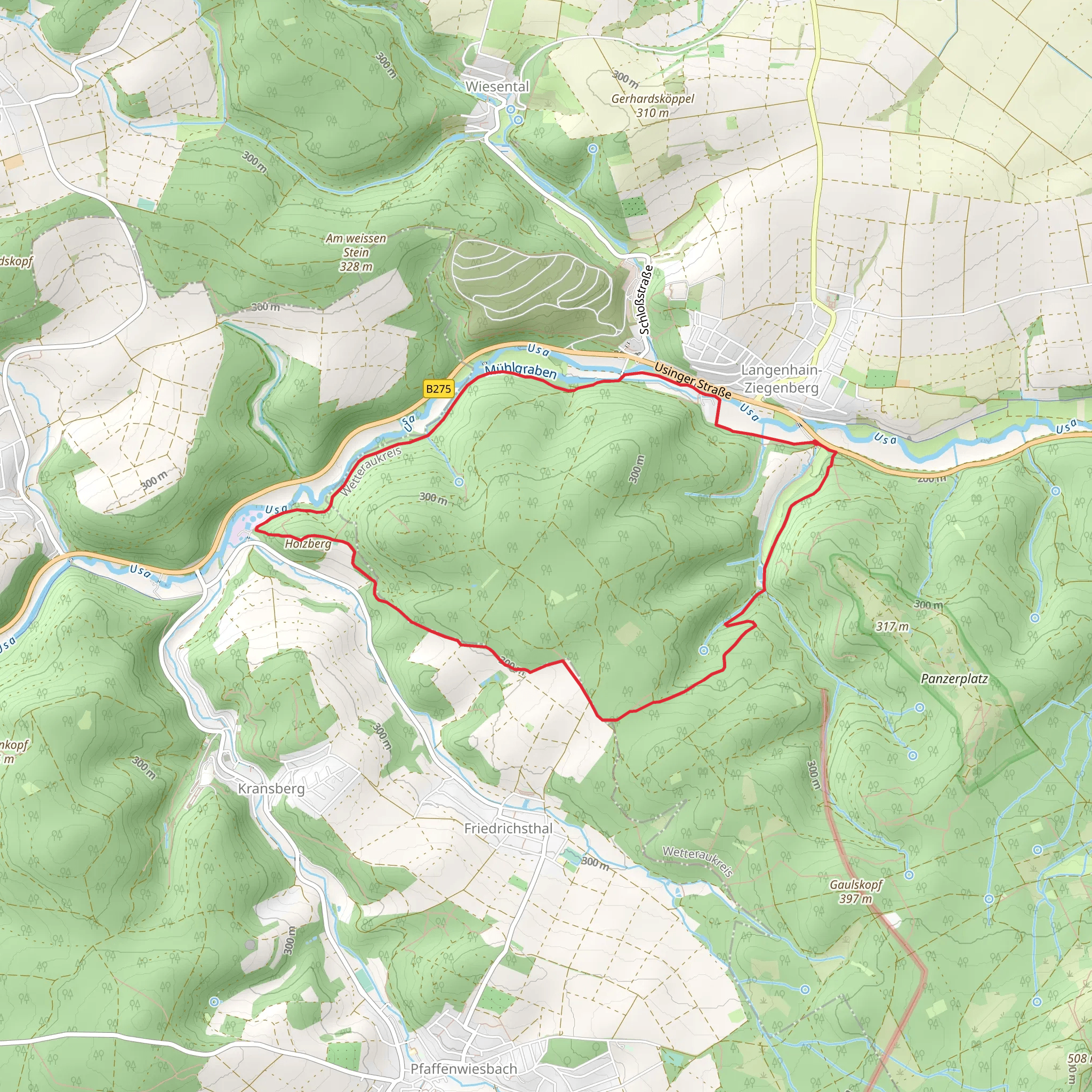 Wanderwege Vogeltal Loop mobile static map