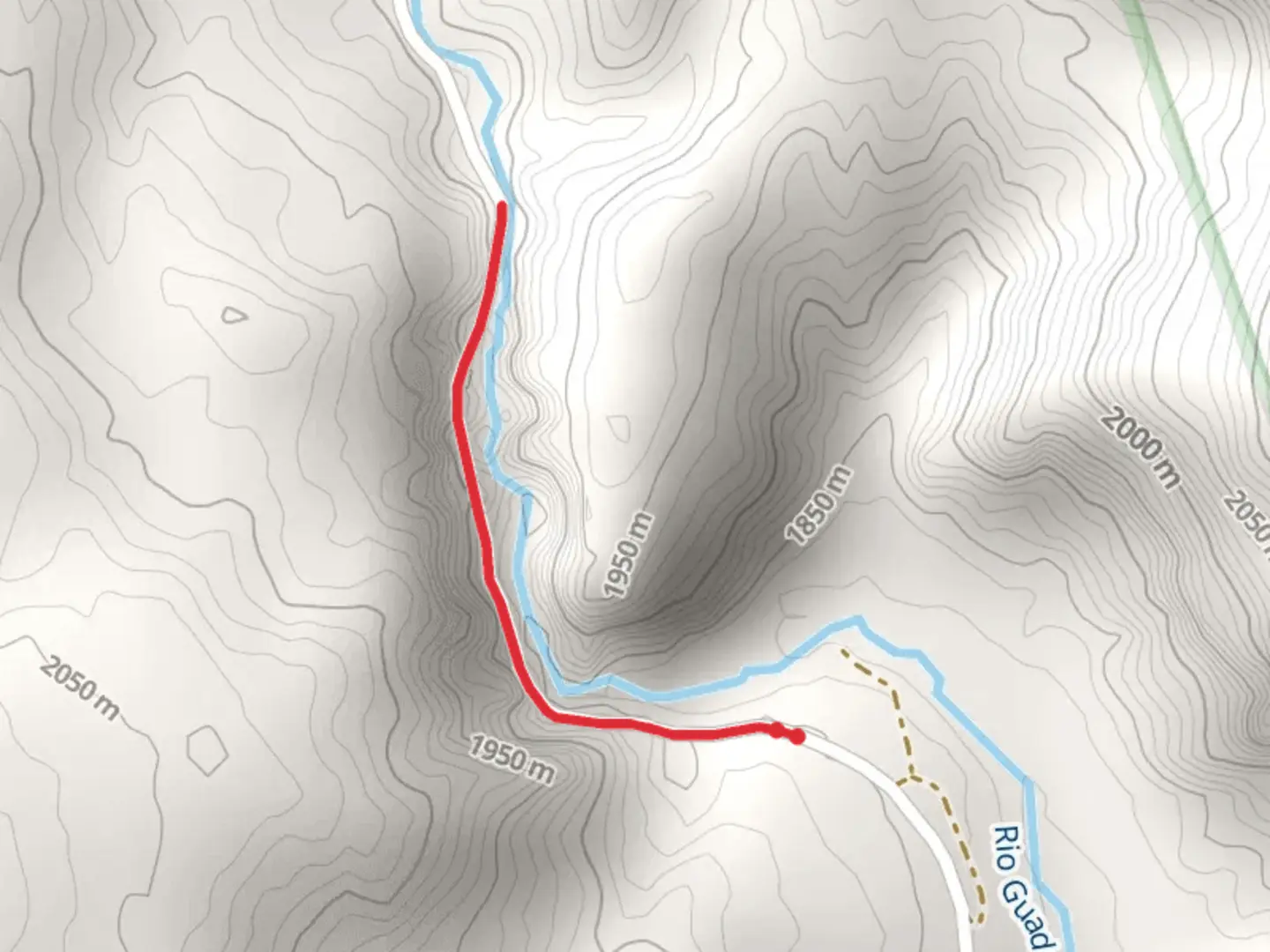 An image depicting the trail Rio Guadalupe and its surrounding area.