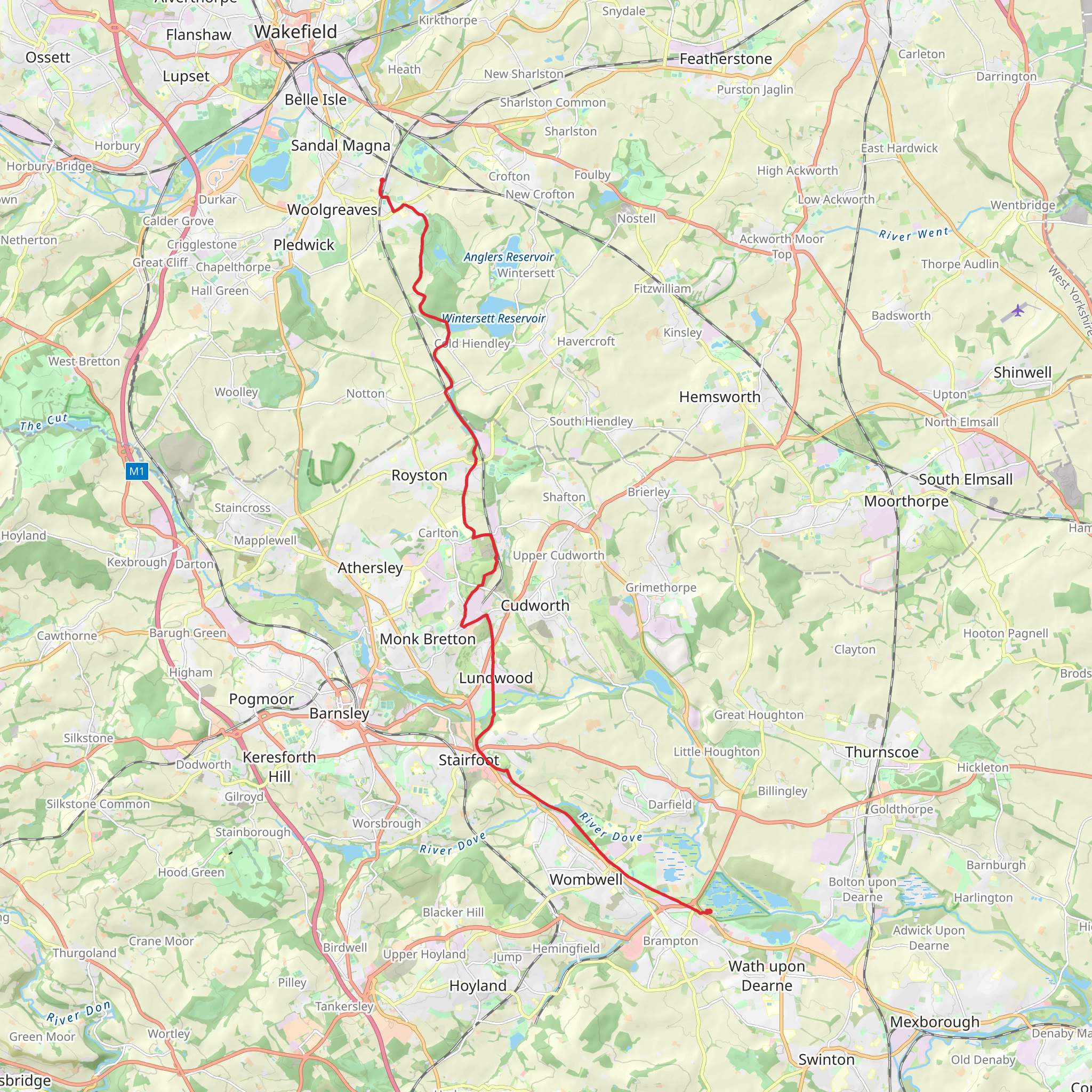 RSPB Old Moor to Walton Walk mobile static map
