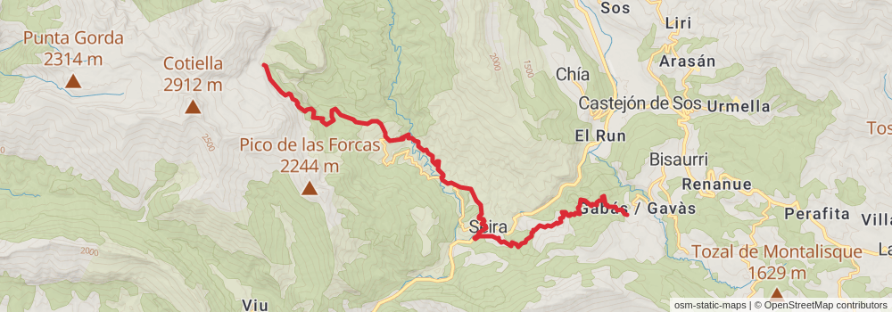 GR 15 - Subpyrenean Path stage 3 Map