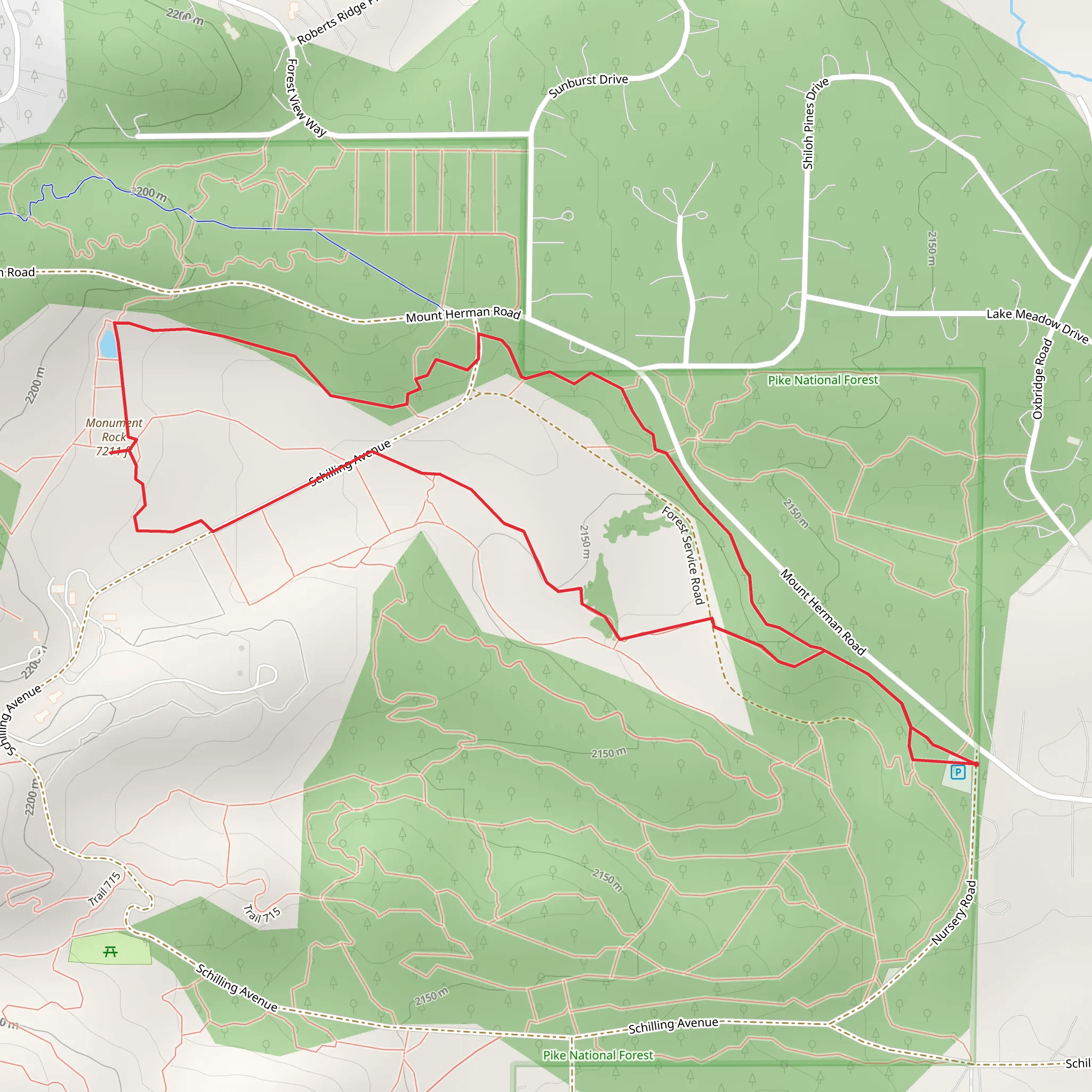Monument Rock Loop mobile static map