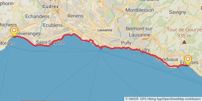 Camino Müstair-Geneva via Martigny stage 33 Map